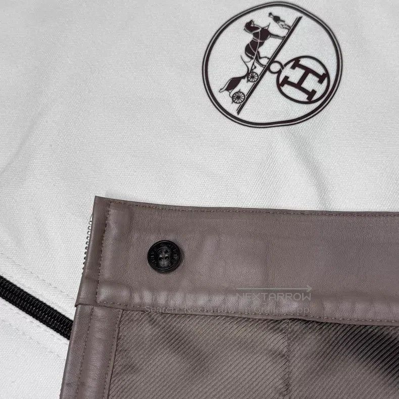 Hermes Hermes Elephant Gray Cutout Sheepskin Skirt Size 24" / US 00 / IT 34 - 5 Thumbnail