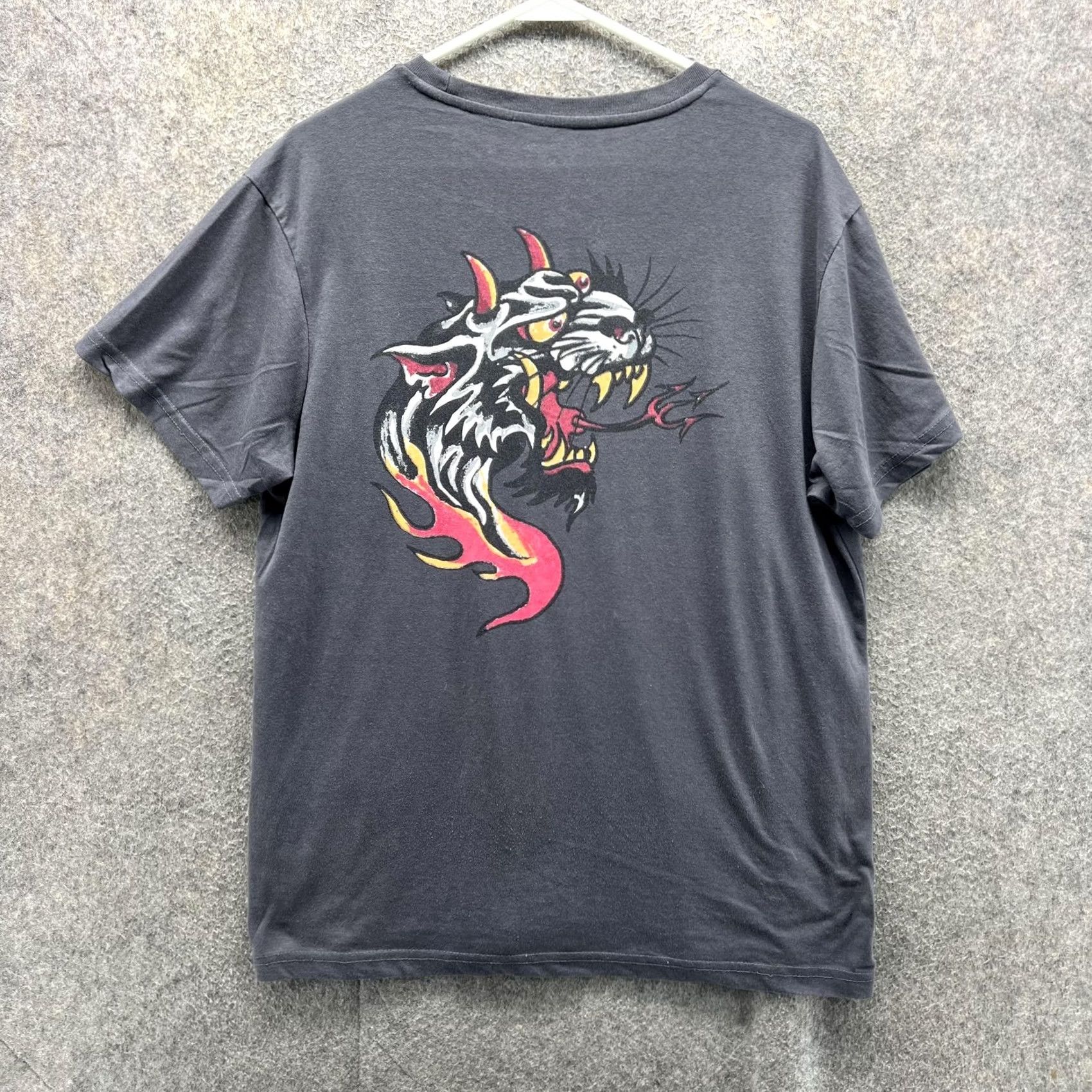 Ed Hardy Ed Hardy Shirt Mens Medium Gray Graphic Tiger Flames Tattoo Tee EMHD1100-34 Size US M / EU 48-50 / 2 - 2 Thumbnail