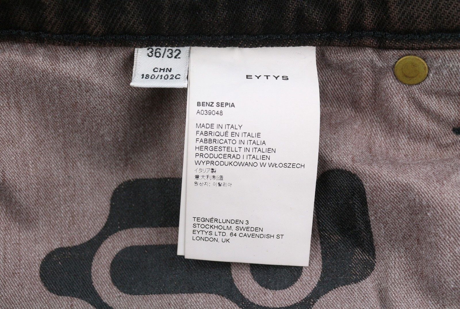 Eytys BENZ SEPIA BAGGY FIT W36/L32 Brown Faded RRP370 88884 Size US 36 / EU 52 - 9 Thumbnail