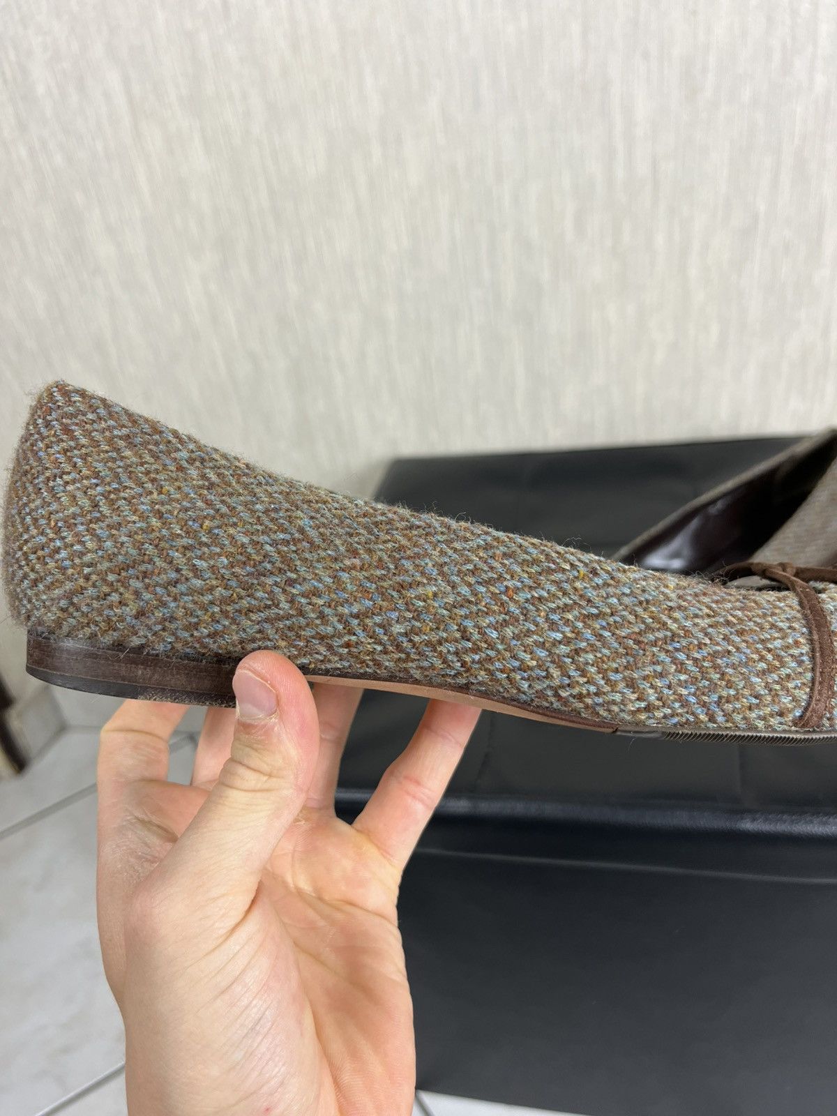 Harris Tweed × Ralph Lauren × Vintage Vintage Ralph Lauren wool Harris Tweed flats y2k ballerinas Size US 9 / IT 39 - 9 Thumbnail