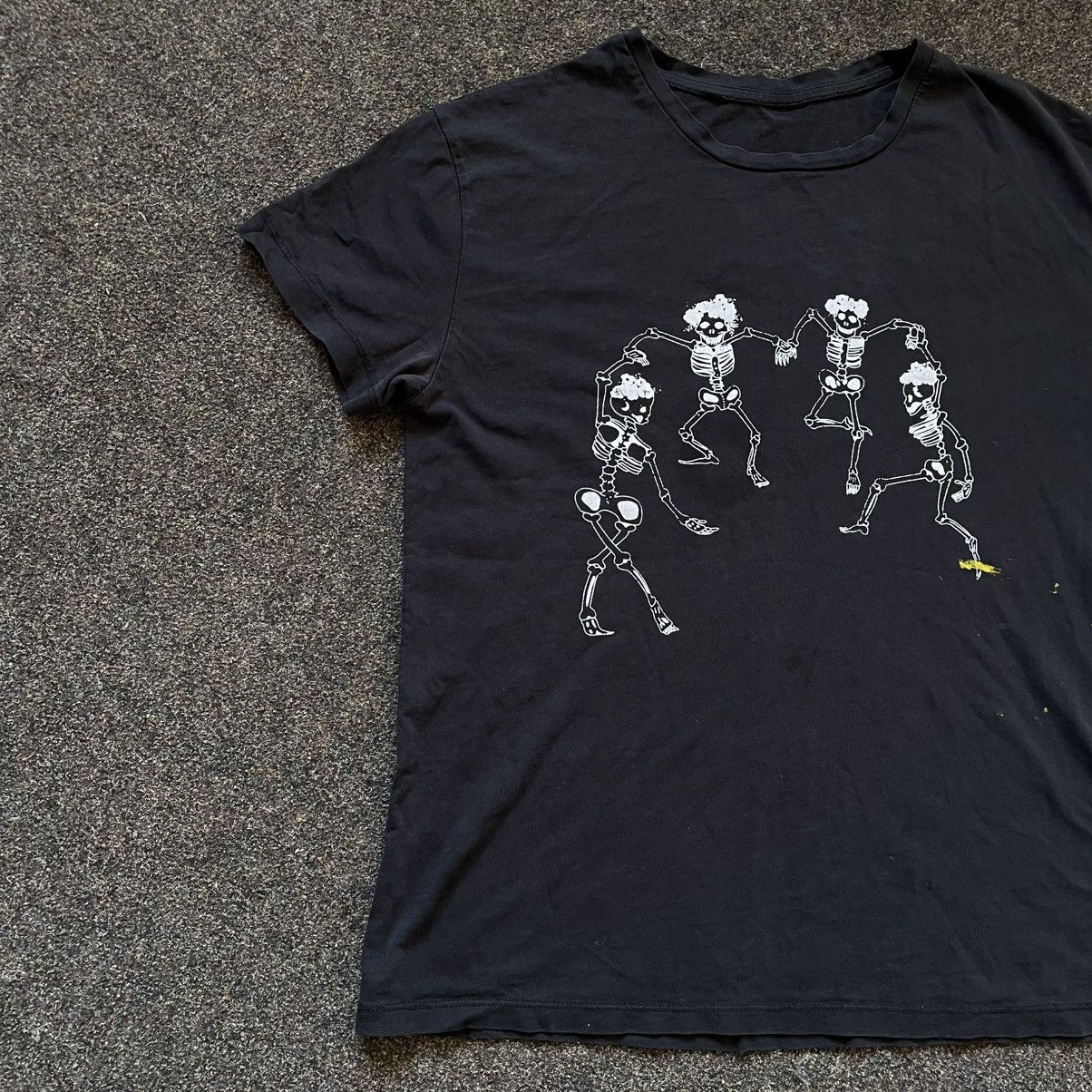Vintage Vintage 90s Skeleton Graphic Tee Horror Grunge Dark Aestheti Size US M / EU 48-50 / 2 - 2 Thumbnail