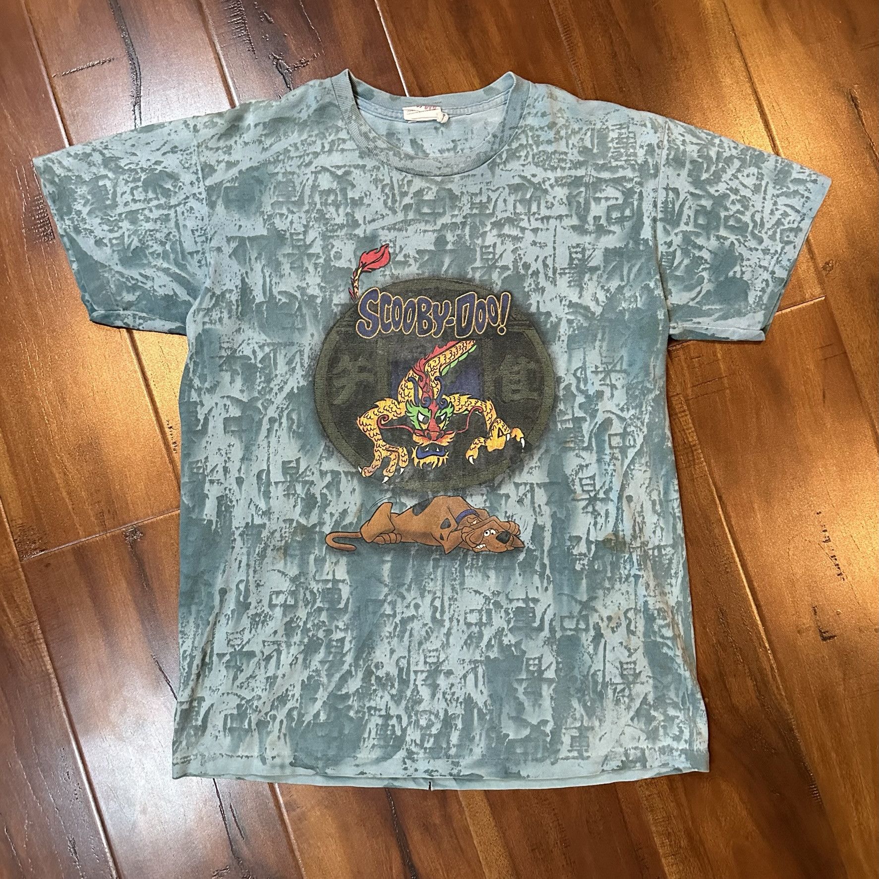 Vintage Cartoon Tee Scooby Doo Dragon Stone Tie Dye Single Stitch | Grailed