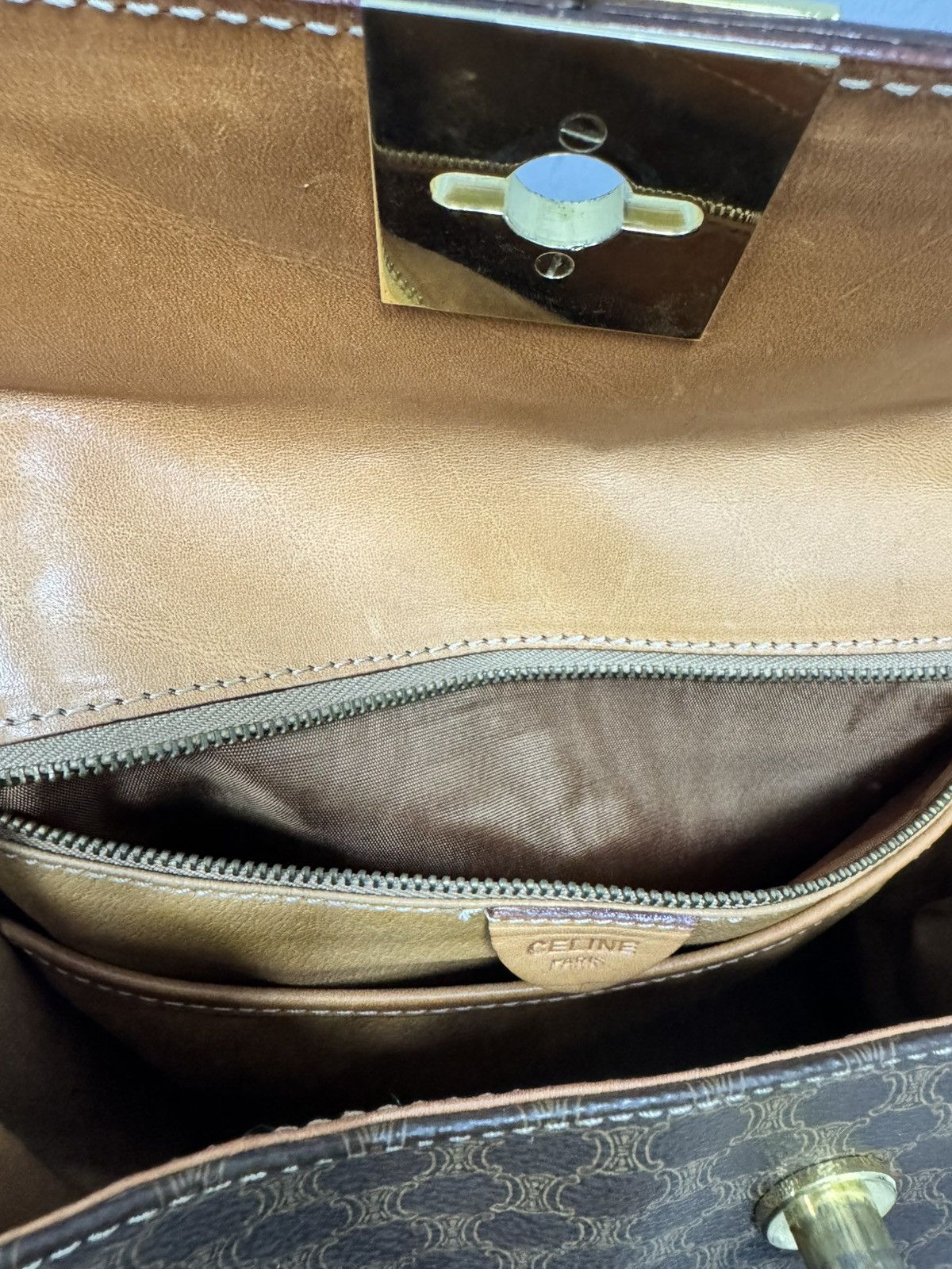 Celine Monogram Celine Leather hand bag luxury Size ONE SIZE - 19 Thumbnail
