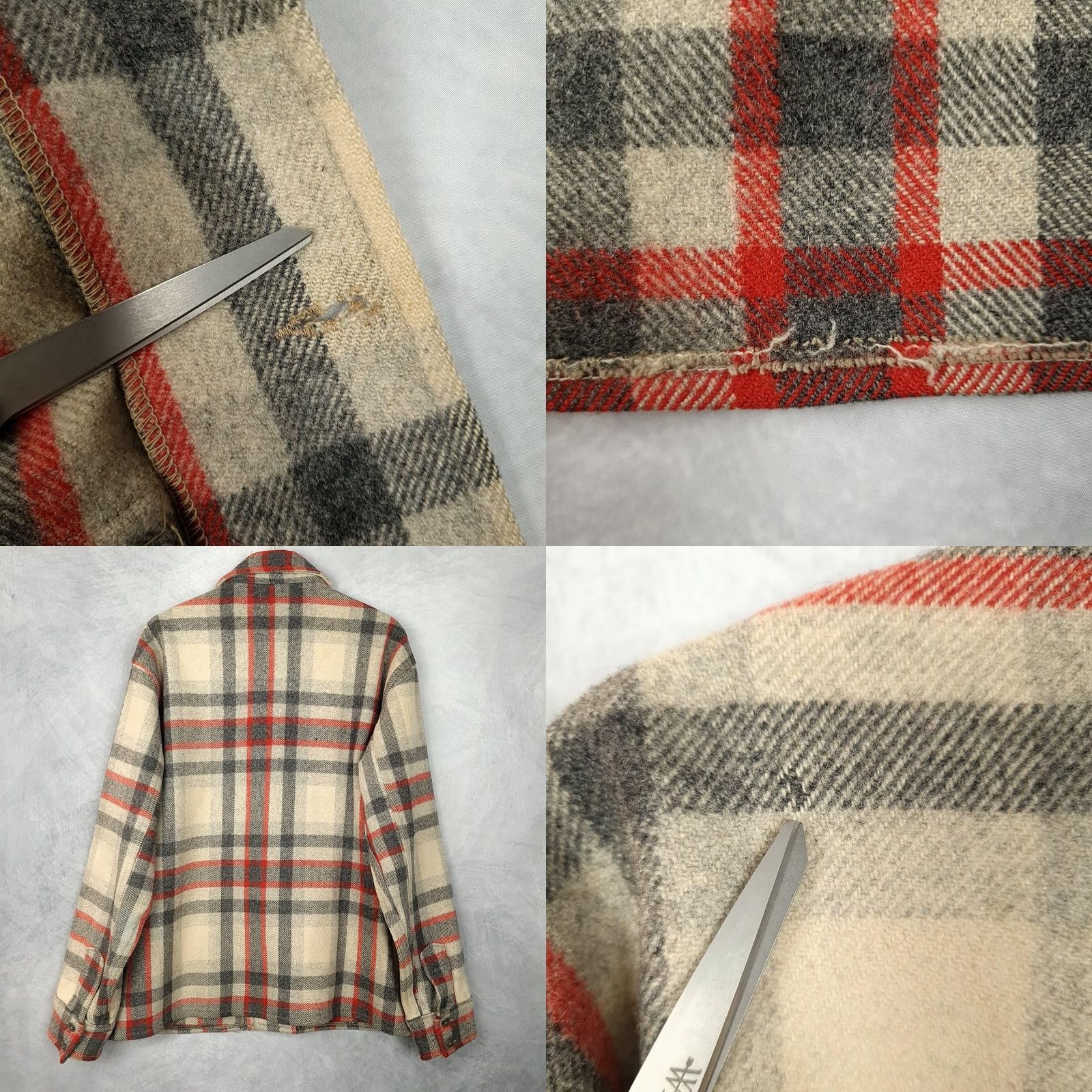 Vintage VINTAGE Woolrich Shirt Jacket Mens 46 Beige Plaid Wool Mackinaw Cruiser Work 50s Mens Size US XXL / EU 58 / 5 - 9 Thumbnail