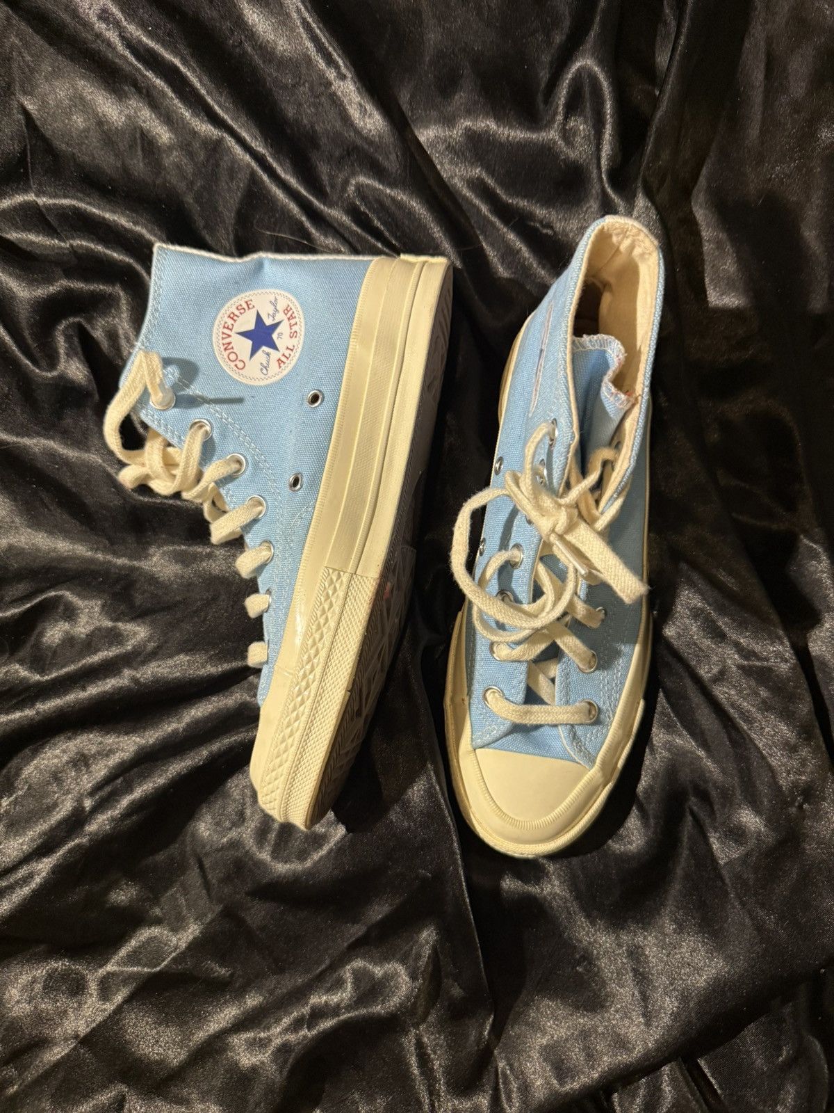 Comme des Garcons PLAY Blue Comme des Garçons Play Converse Hightop Sneakers Size US 5 / EU 37 - 5 Thumbnail