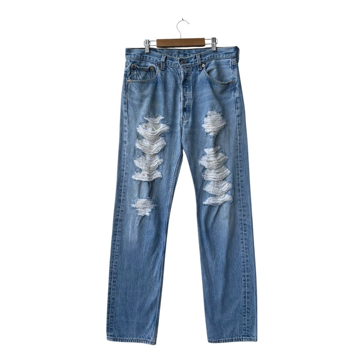 Levi's Vintage 90s Levi's 501XX USA - Thrashed Grunge Look Denim Size US 33 - 1 Thumbnail