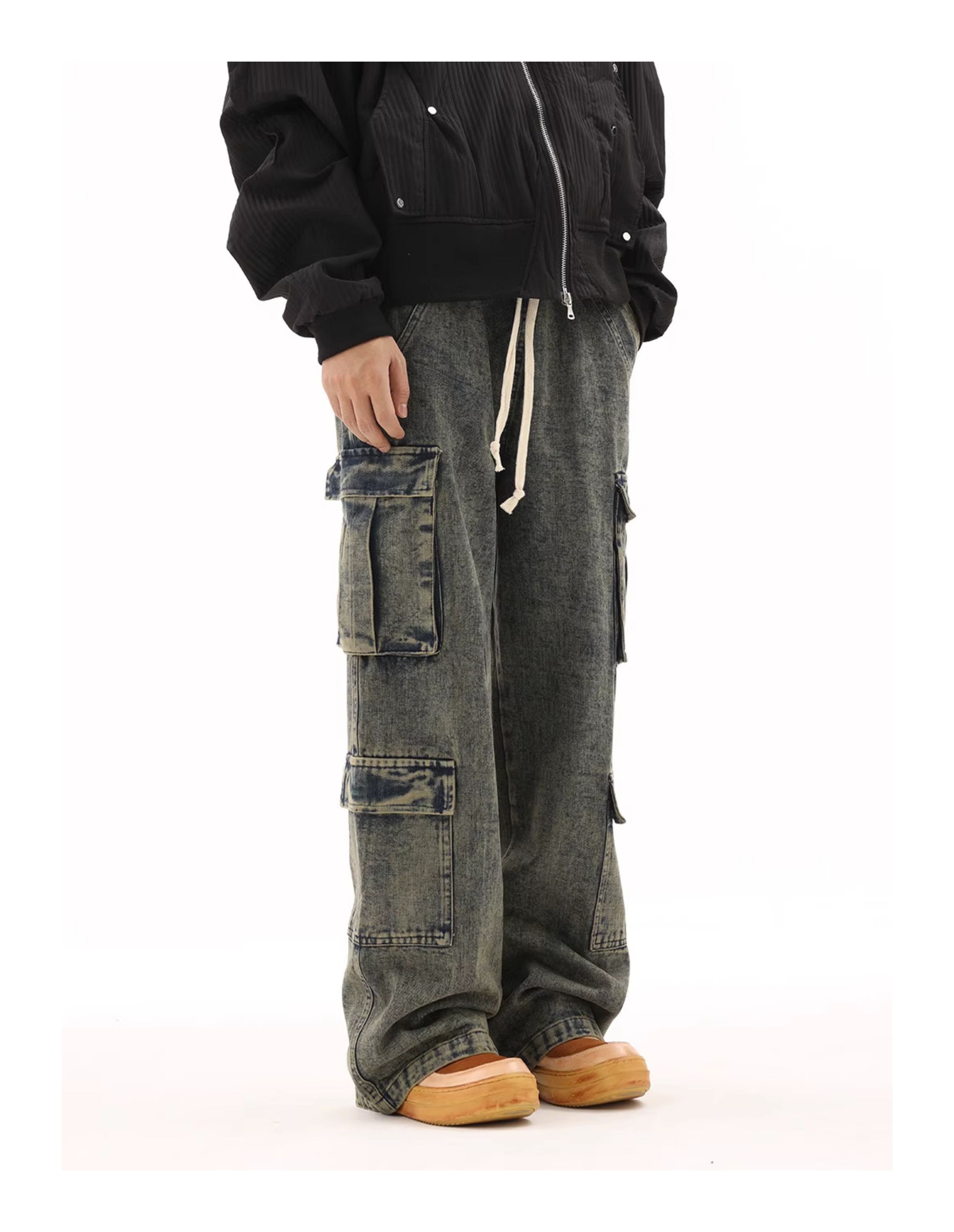 Designer × Japanese Brand × Vintage multi pocket faded baggy cargo jeans Size US 34 / EU 50 - 5 Thumbnail