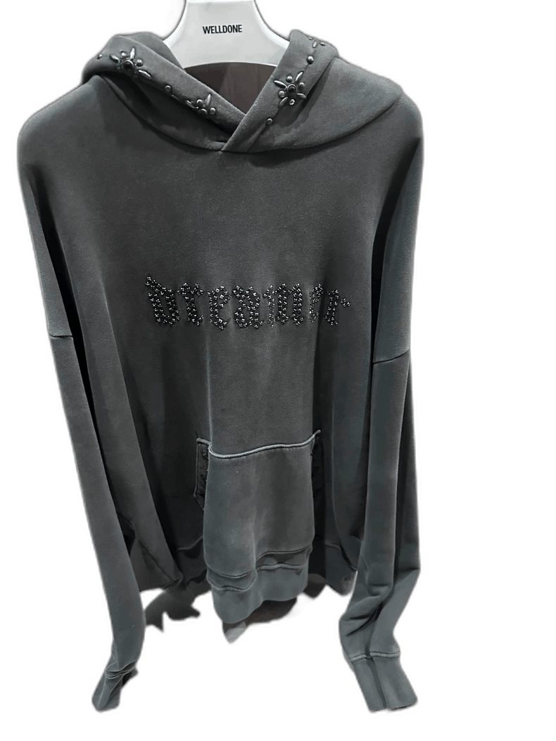 Amiri stylish gray hoodie with embellishments Size US M / EU 48-50 / 2 - 1 Thumbnail