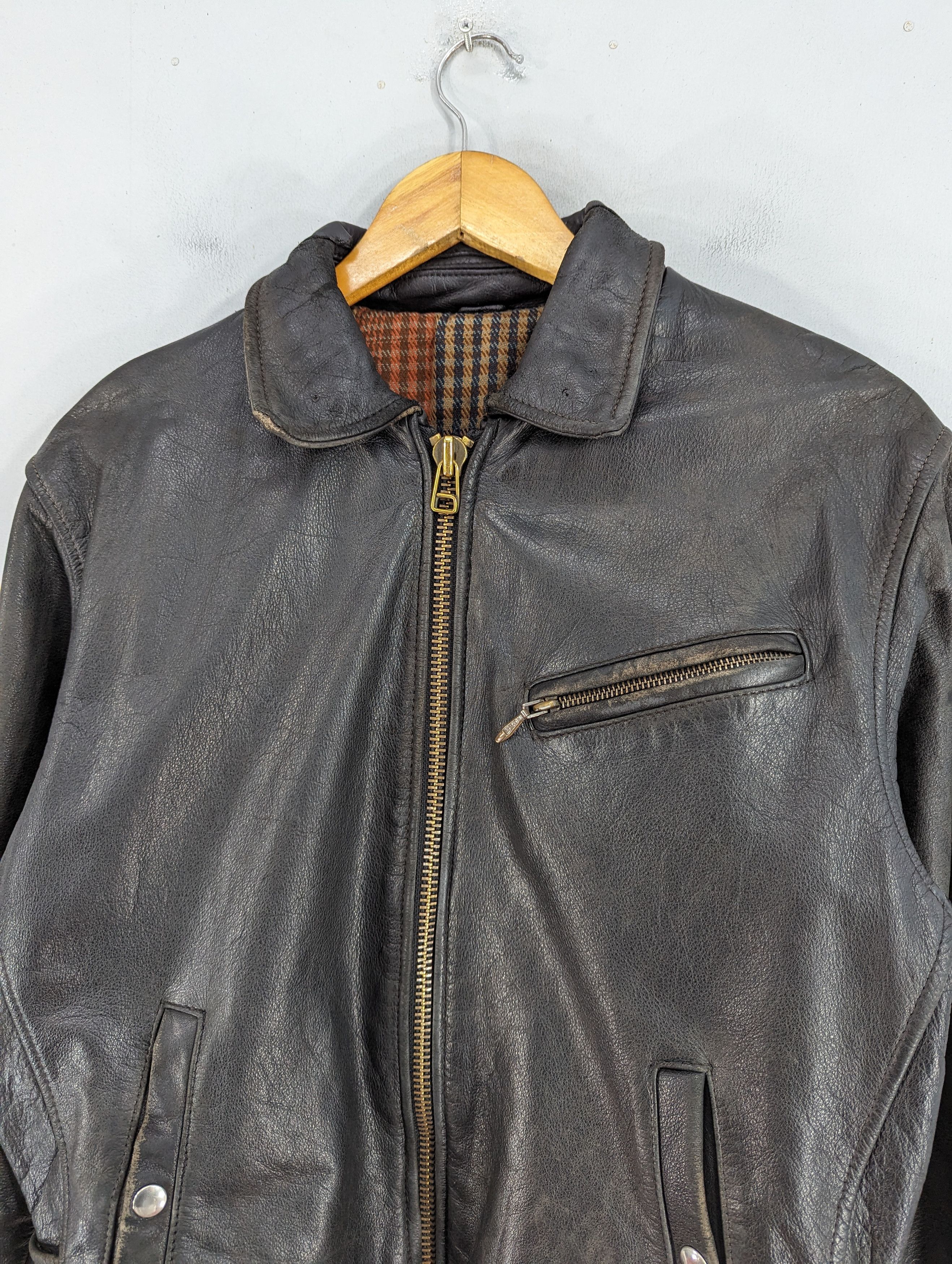 Vintage 🔥Vintage Unbrand Distressed Leather Jacket Ramones Size US S / EU 44-46 / 1 - 12 Thumbnail