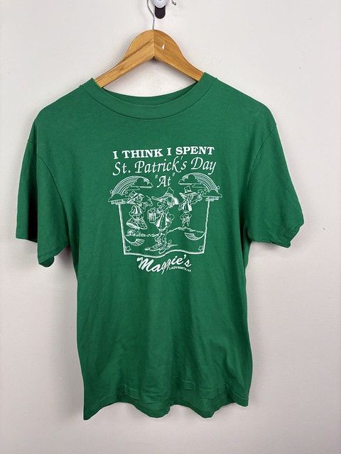 Vintage Vintage 90's St Patrick's Day "I Think I Spent St Patricks Day At Maggie's " Pullover T Shirt Size S Size US S / EU 44-46 / 1 - 1 Thumbnail