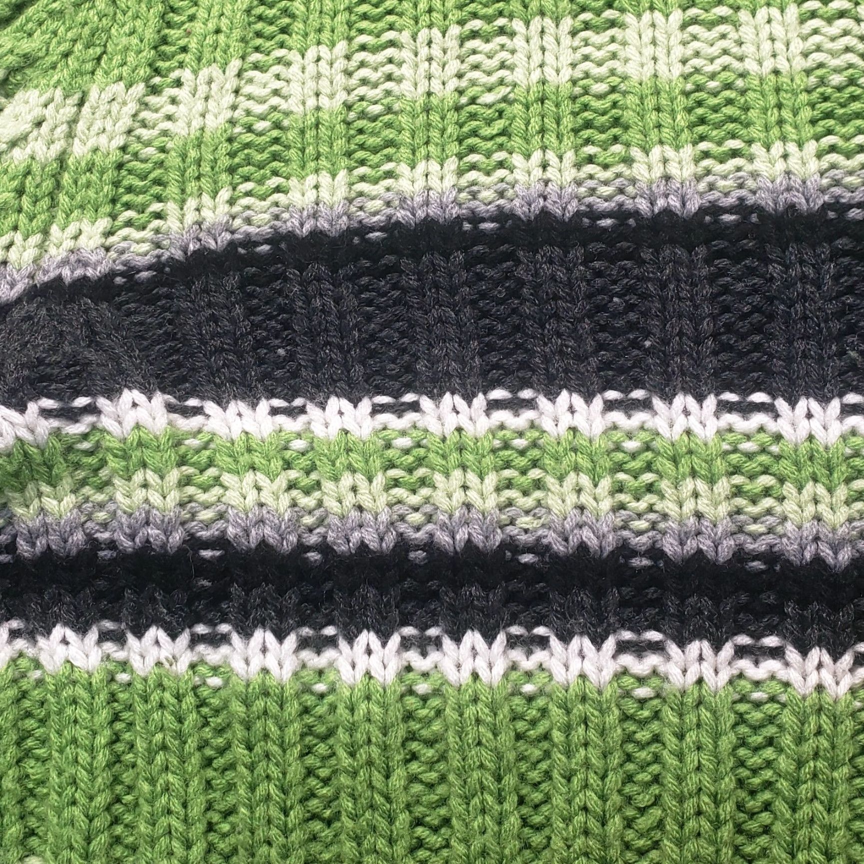 Vintage Tom Foolery Sweater Striped Knit Long Sleeve Adult 2X Green Women’s Plus Sized Size XXL / US 16-18 / IT 52-54 - 3 Thumbnail