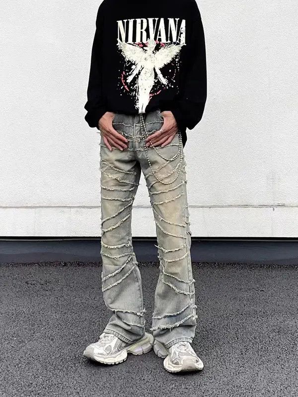 Japanese Brand Michiko x Aoi High street fringed raw edge ruined jeans Size US 32 / EU 48 - 5 Thumbnail