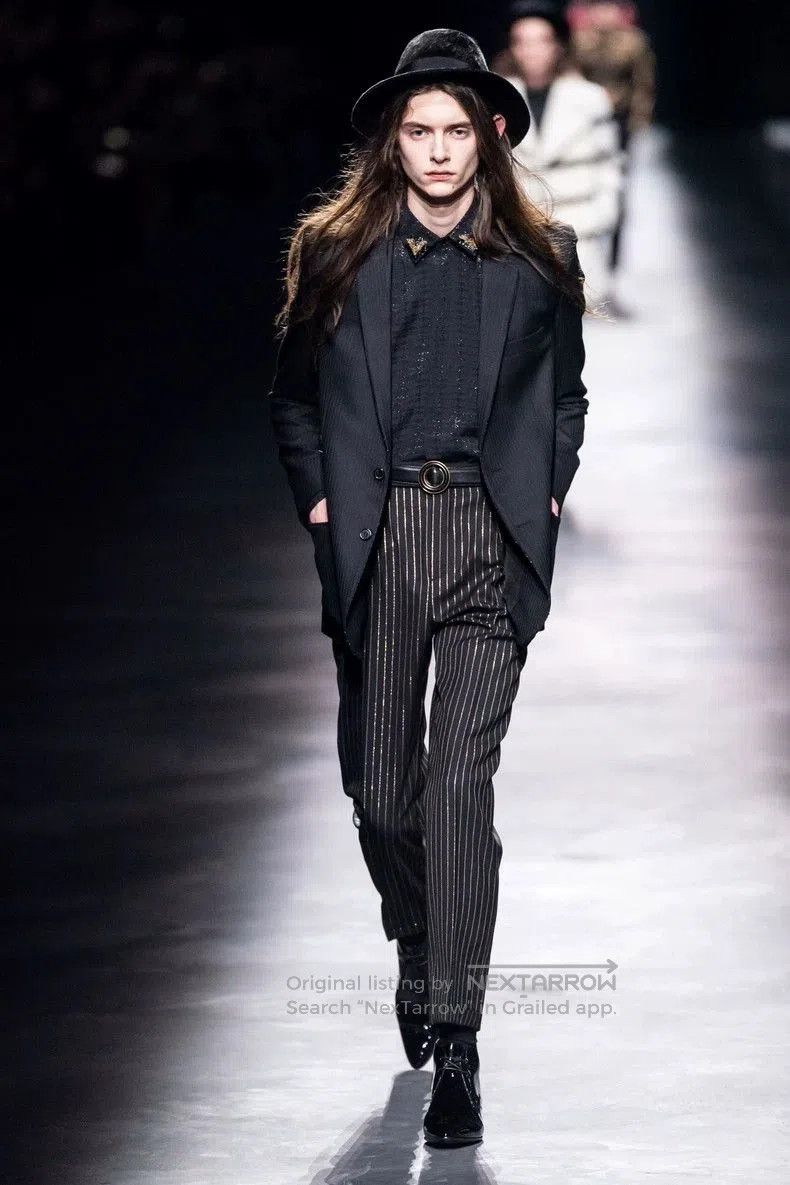 Saint Laurent Paris Saint Laurent Wool Pinstripe Cropped Trousers. Size US 28 / EU 44 - 6 Thumbnail
