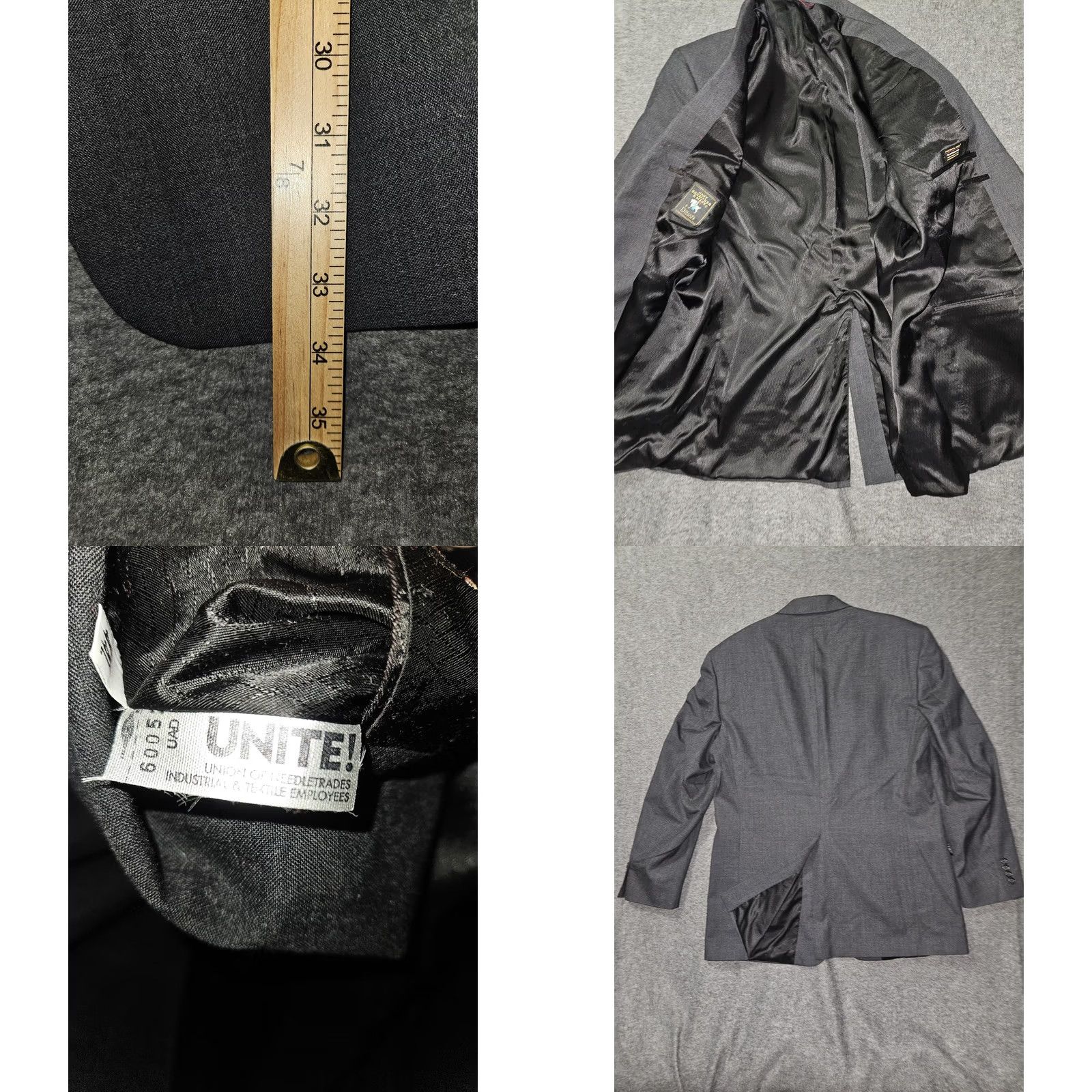 Hart Schaffner Marx VINTAGE Hart Schaffner Marx Blazer Mens 44L Gray Wool Dillard's Micron 2000 Size 44R - 8 Thumbnail