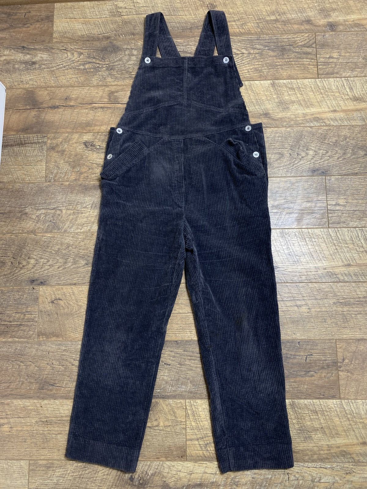 Vintage Prénatal 100% Cotton Gray Corduroy Overalls Made in Italy Size US 32 / EU 48 - 1 Thumbnail