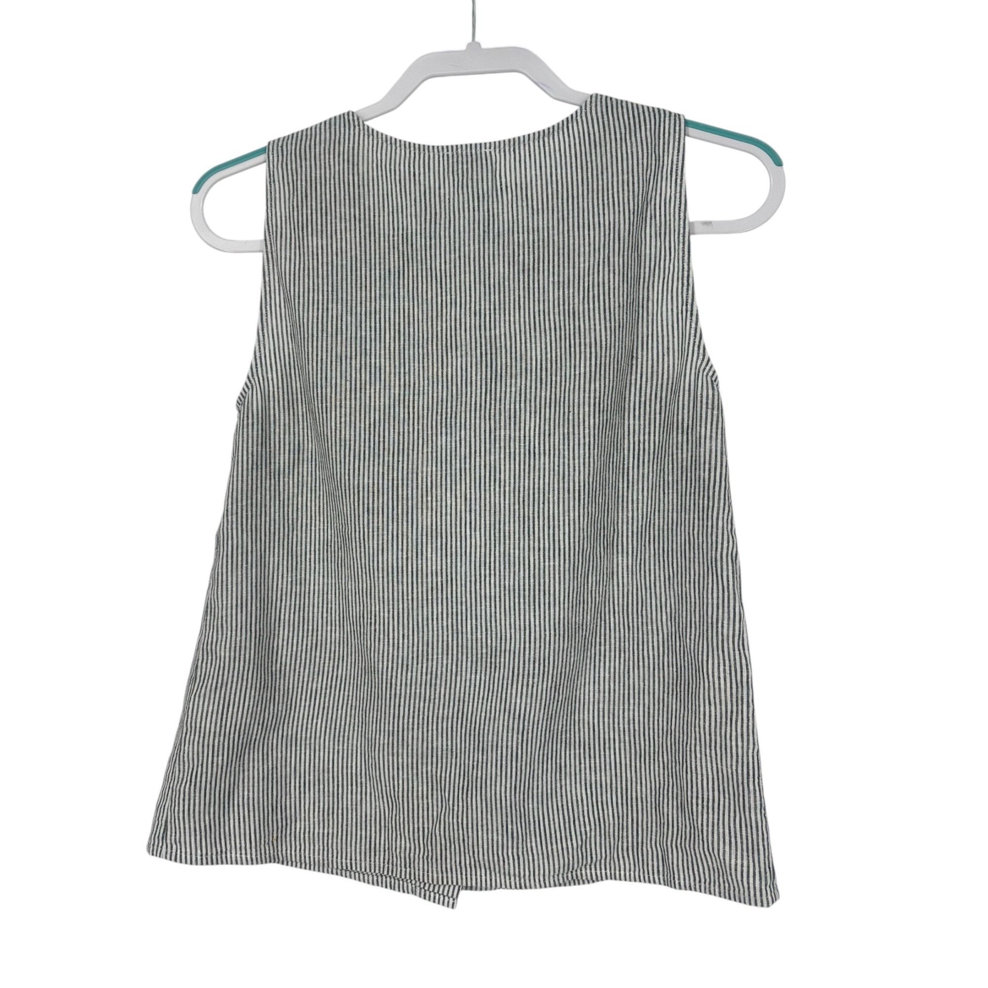 J.Crew J.Crew Coastal Chic Striped Tank Top XXS Linen Cotton Button Size XXS / US 00 / IT 34 - 2 Thumbnail