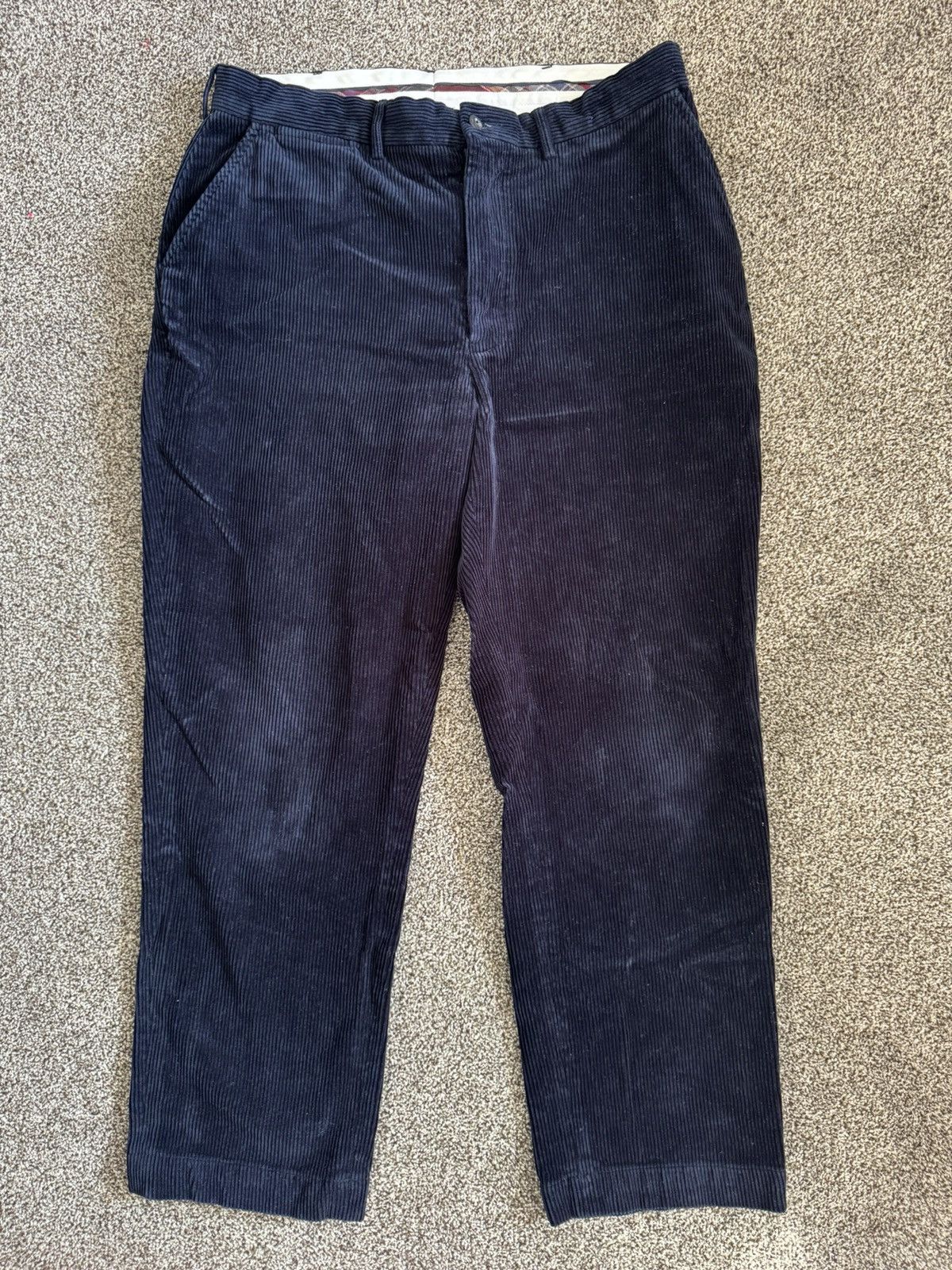 Polo Ralph Lauren Vintage Ralph Lauren Polo Corduroy Pants Navy Loose 35/30 Size US 35 - 1 Thumbnail