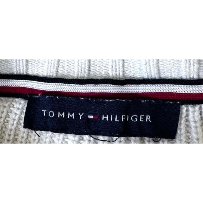 Tommy Hilfiger × Vintage Vintage Tommy Hilfiger Sweater XXL? Cream Pullover Logo Lon Size XXL / US 16-18 / IT 52-54 - 10 Thumbnail