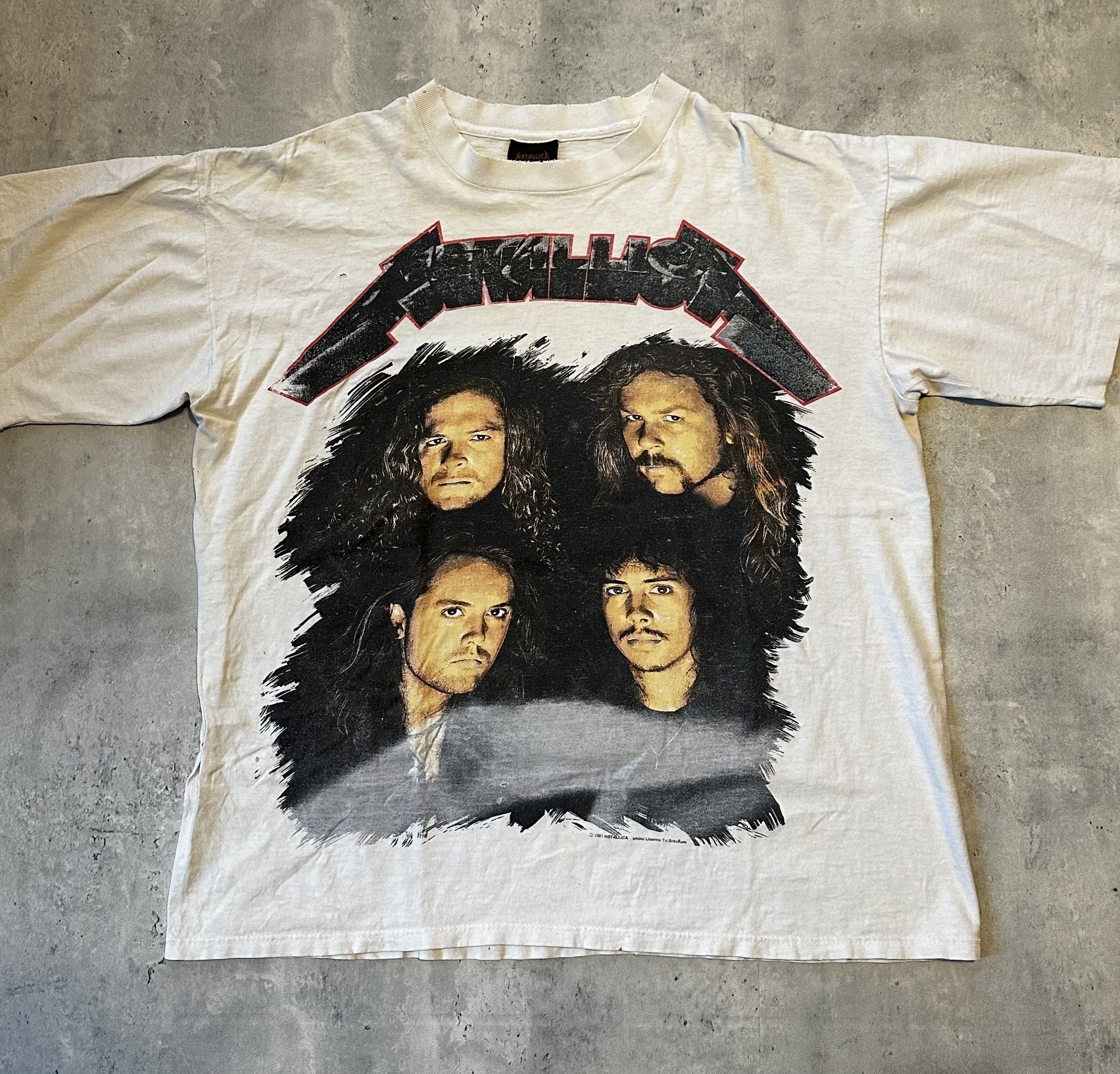 image of 1991 -1992 Metallica Tour Shift Licensed To Brockum in White, Men's (Size XL)