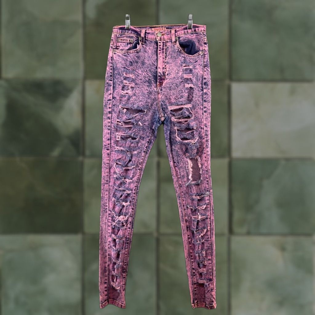 Denime Judy Blue Jeans Womens 9 Pink Denim Stretch Skinky Shirt Jeans? Size 30" / US 8 / IT 44 - 1 Thumbnail