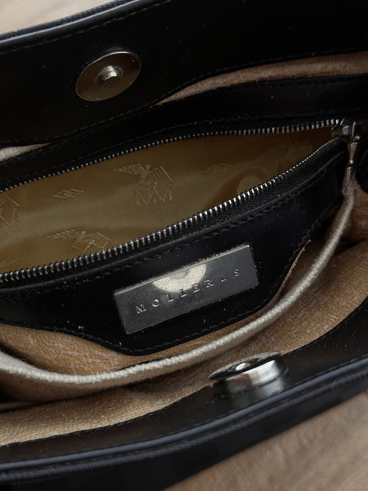 Maison Mollerus × Vintage Vintage Mollerus Swiss Monogram Black Luxury Bag Size ONE SIZE - 9 Thumbnail