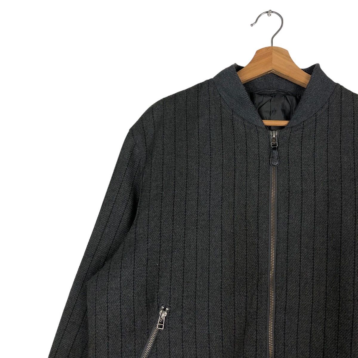 Japanese Brand 🔥Vintage Bomber Jacket Wool Striped GU Japan Issey Miyake Size US XL / EU 56 / 4 - 7 Thumbnail