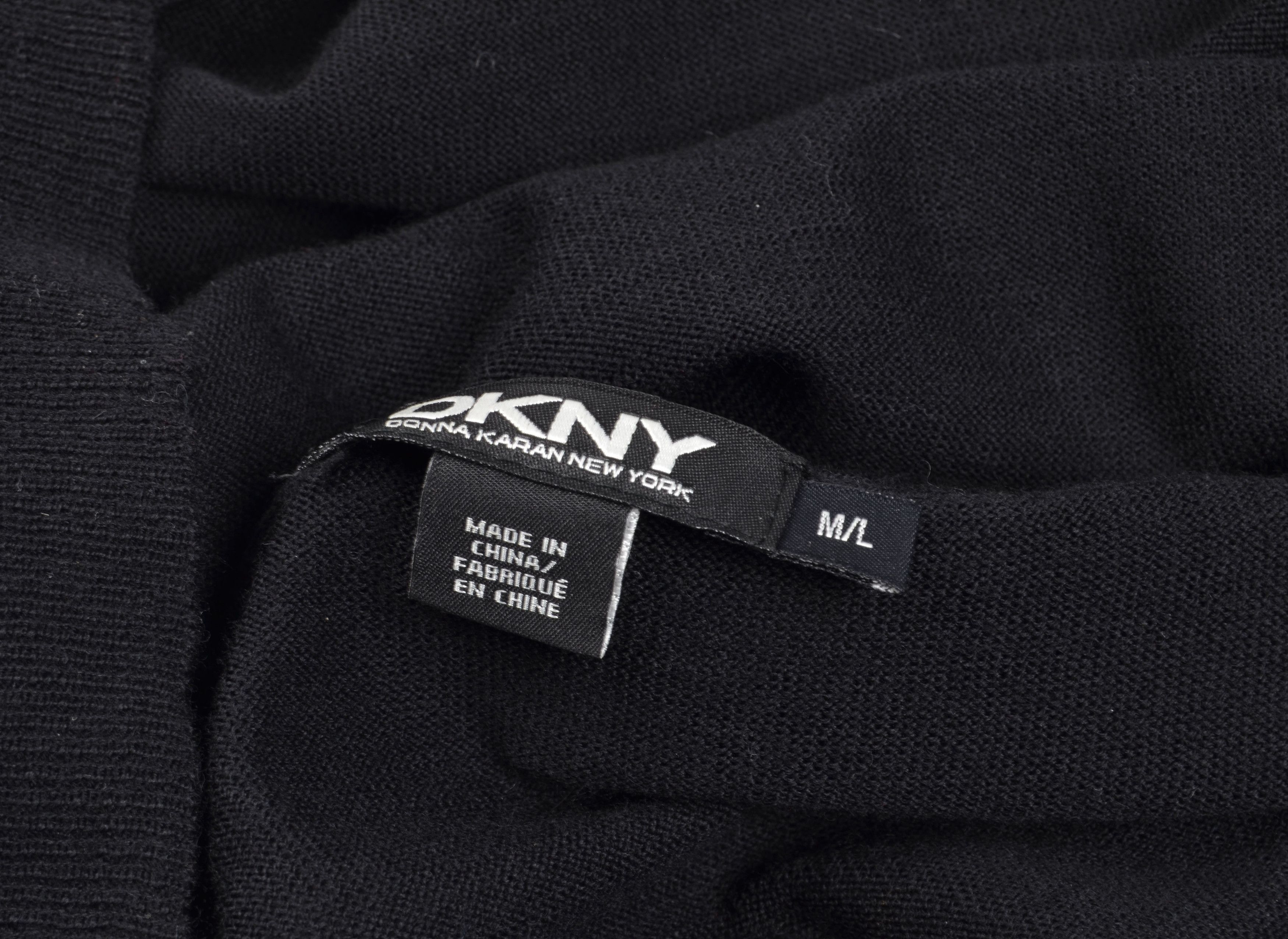 DKNY DKNY Black Merino Wool Turtleneck Cape Sweater Poncho Top Size M / US 6-8 / IT 42-44 - 8 Thumbnail