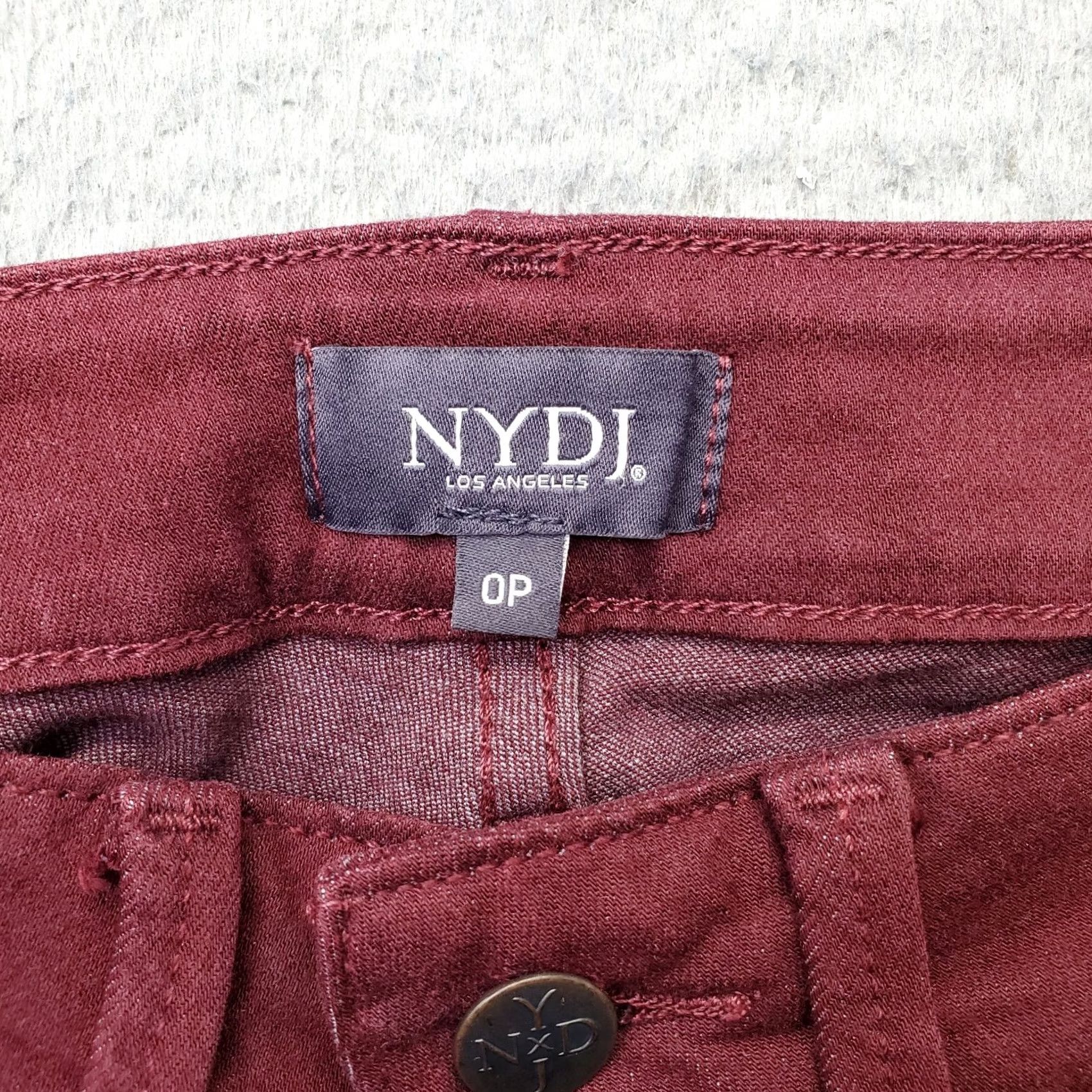 NYDJ NYDJ Marilyn Jeans Women's 0P Red Regular Fit Dark Wash 5-Pocket Straight Leg Size 25" / US 0 / IT 36 - 7 Thumbnail