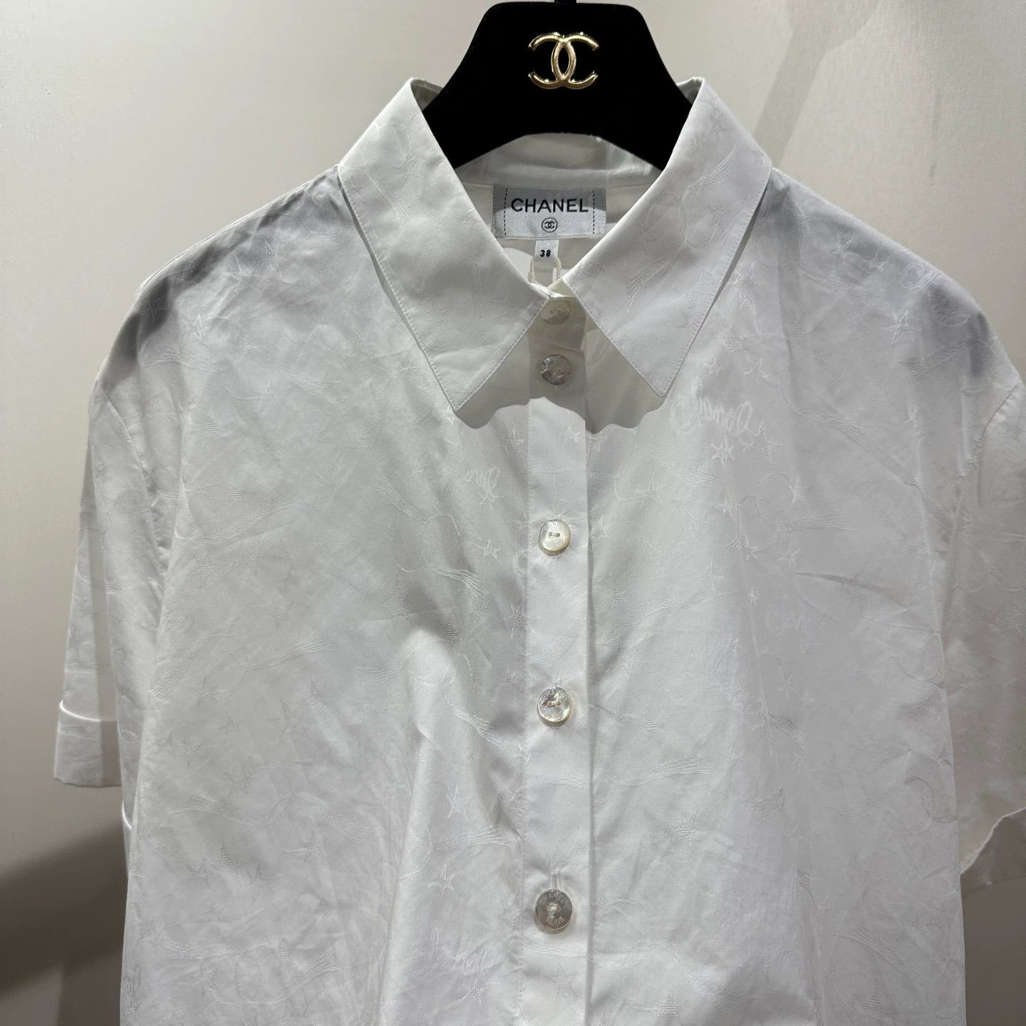 Chanel Chanel 24C Star Pattern Short Sleeve Shirt 38 Cotton Size S / US 4 / IT 40 - 6 Thumbnail