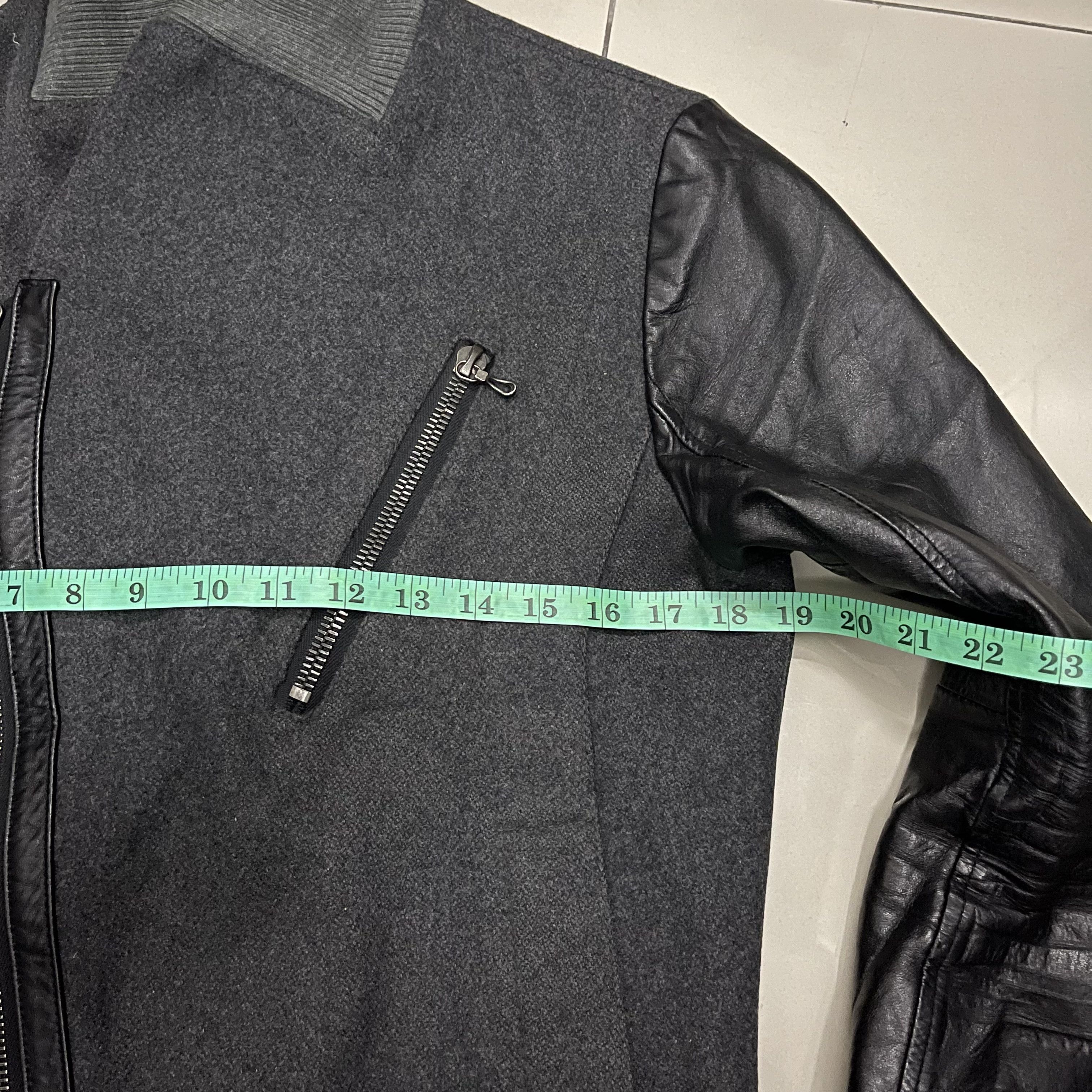 14th Addiction Shellac Wool Horse Sleeve Leather Bikers Jacket Size US S / EU 44-46 / 1 - 9 Thumbnail