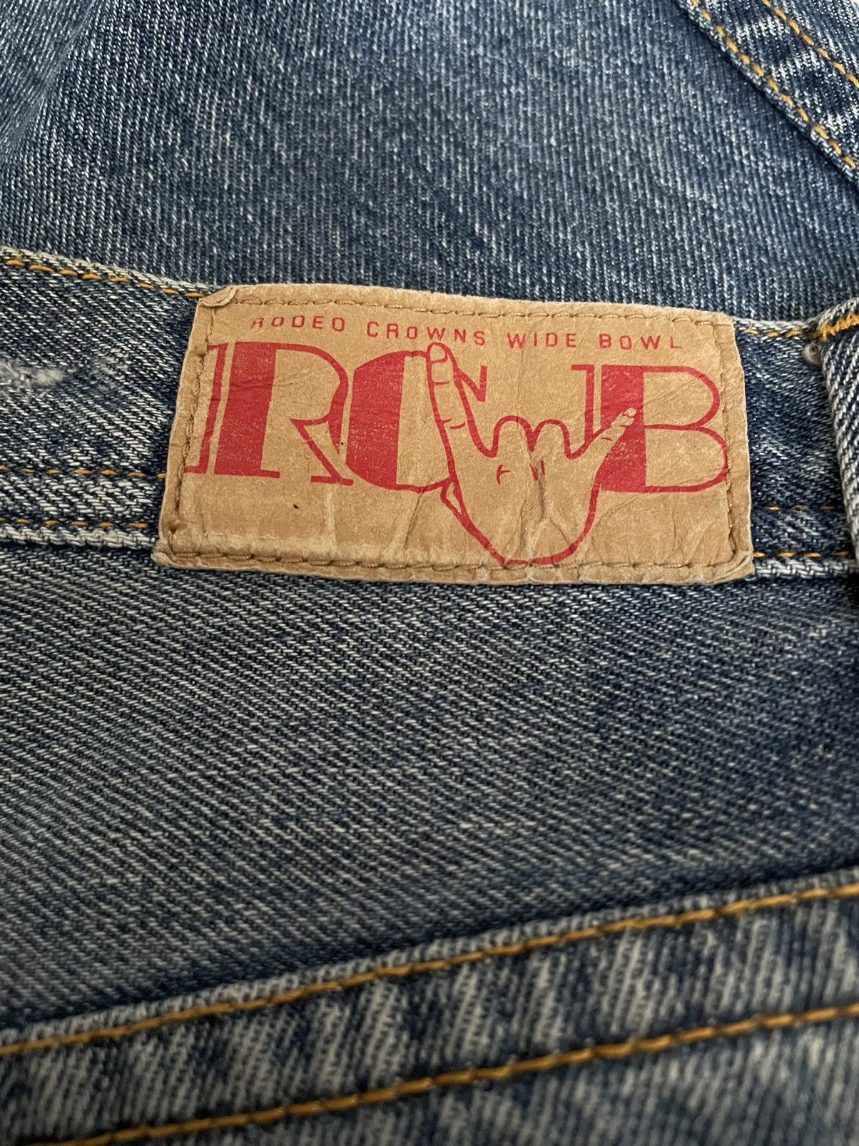Japanese Brand × Vintage Vintage Japanese Brand Rodeo Crowns Patchwork Jeans 1990s Size US 30 / EU 46 - 9 Thumbnail
