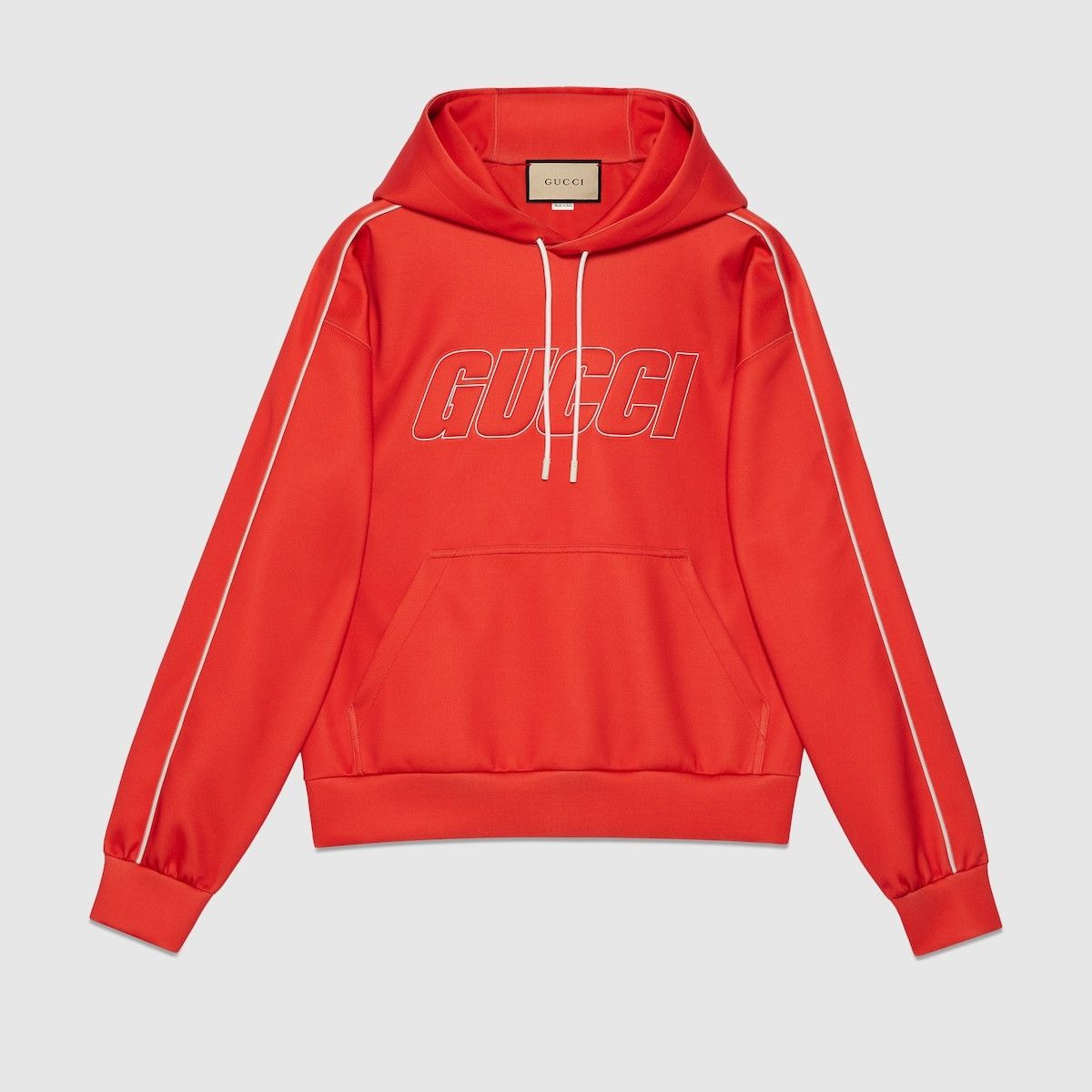 Gucci o1s1wg110125 Neoprene Hooded Sweatshirt in Red/White Size US L / EU 52-54 / 3 - 1 Thumbnail