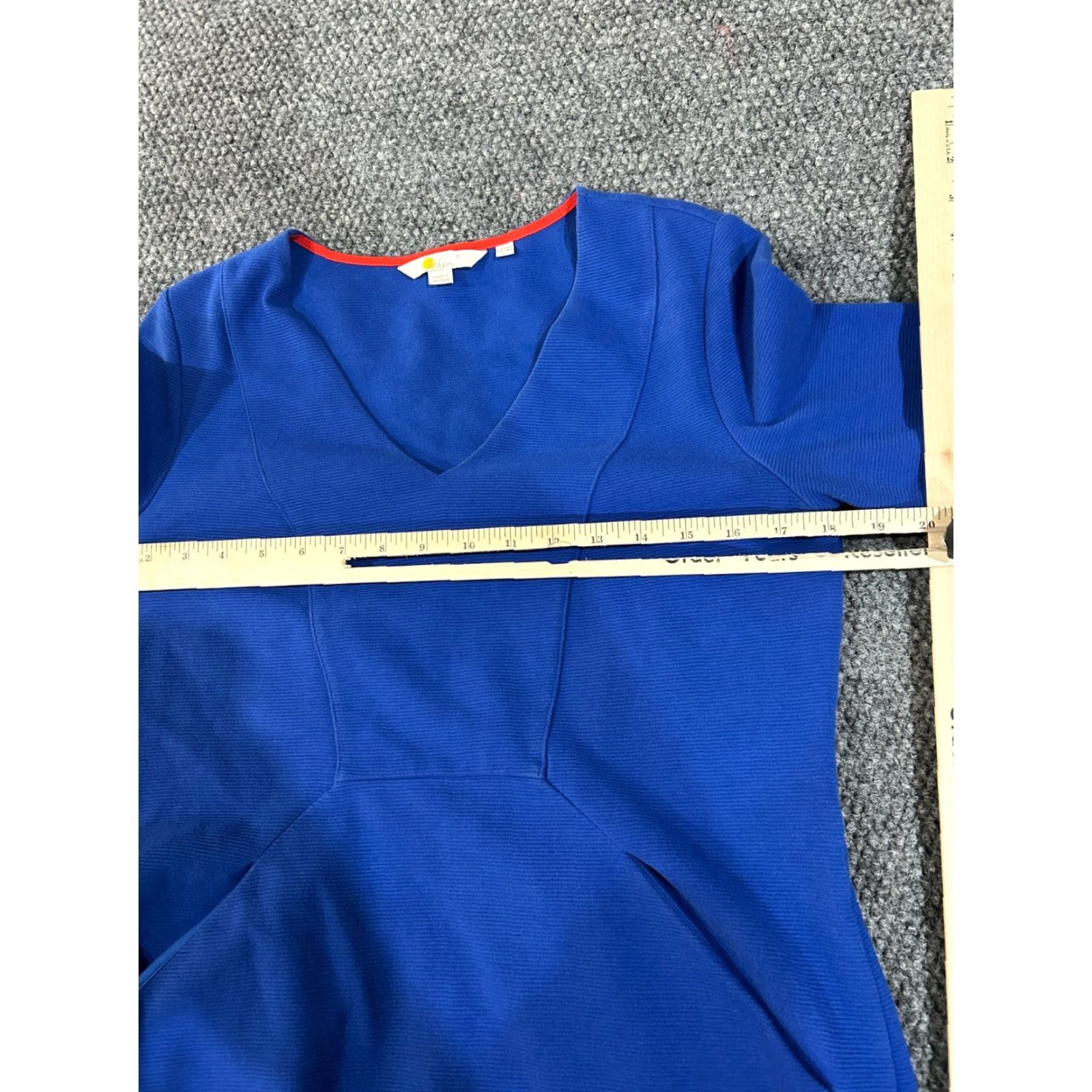 Boden Boden Dress Womens 8 Blue V Neck 3/4 Sleeve Sheath Knit Work Office Business Size M / US 6-8 / IT 42-44 - 4 Thumbnail