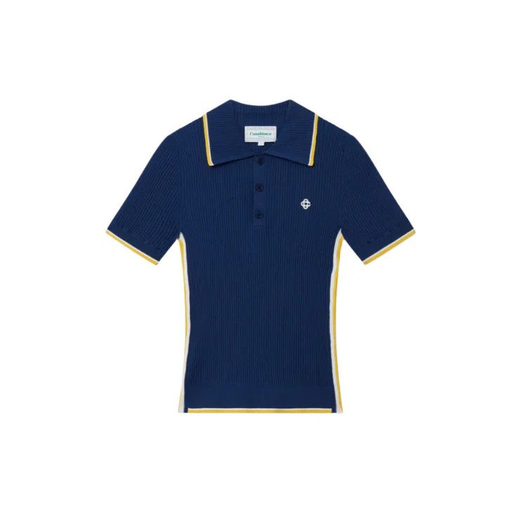 Casablanca o1mle0326 Rib Polo Shirt in Navy Blue Size US XXL / EU 58 / 5 - 1 Preview
