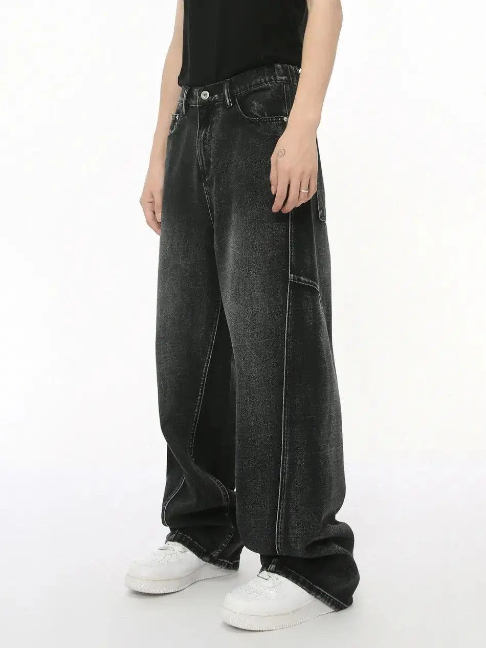 Japanese Brand Retro straight leg wide leg patchwork jeans Size US 32 / EU 48 - 2 Thumbnail