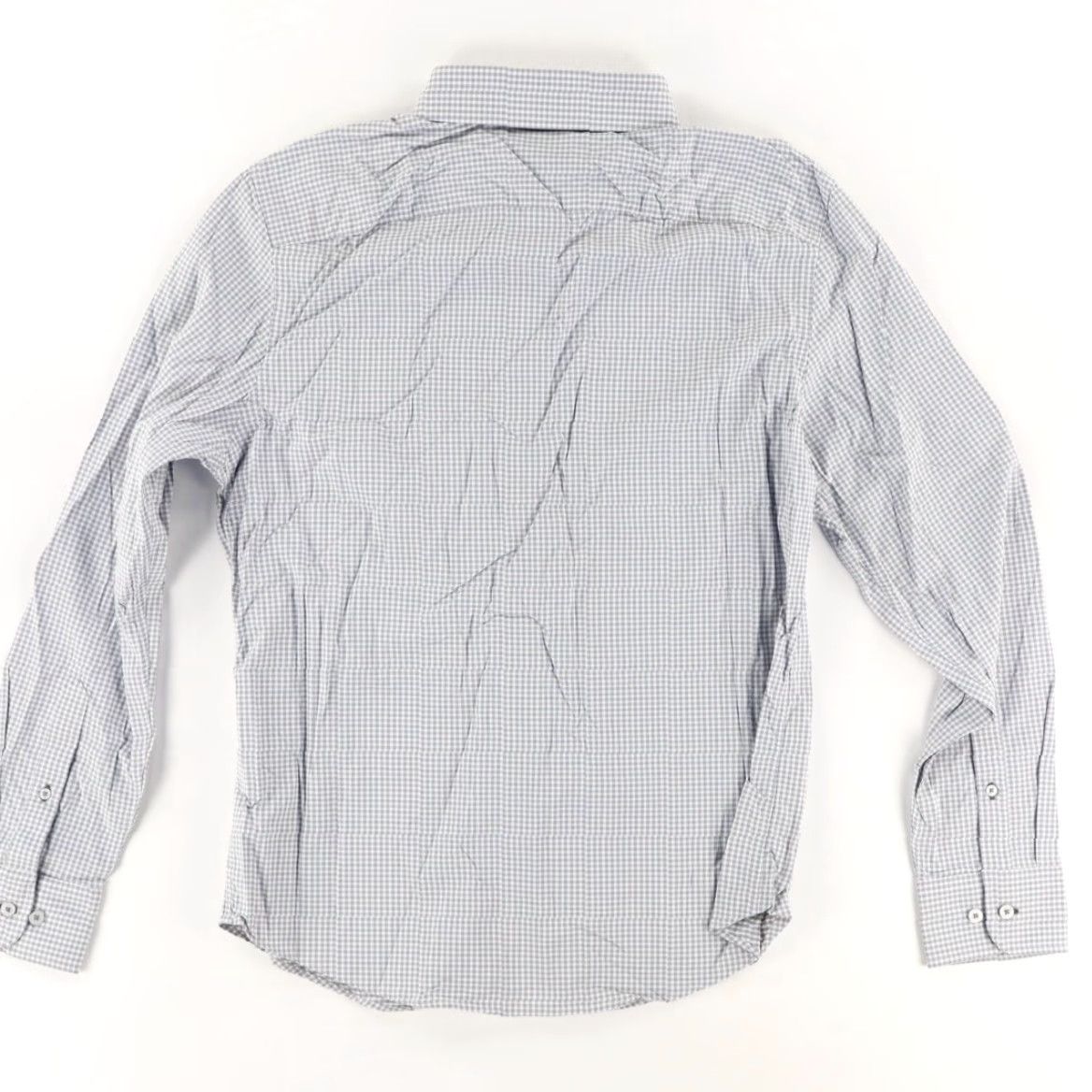 UNTUCKit Untuckit Maury Slim Fit Stretch Nylon Check Long Sleeve Button Up Shirt White Men's L Size US L / EU 52-54 / 3 - 4 Thumbnail