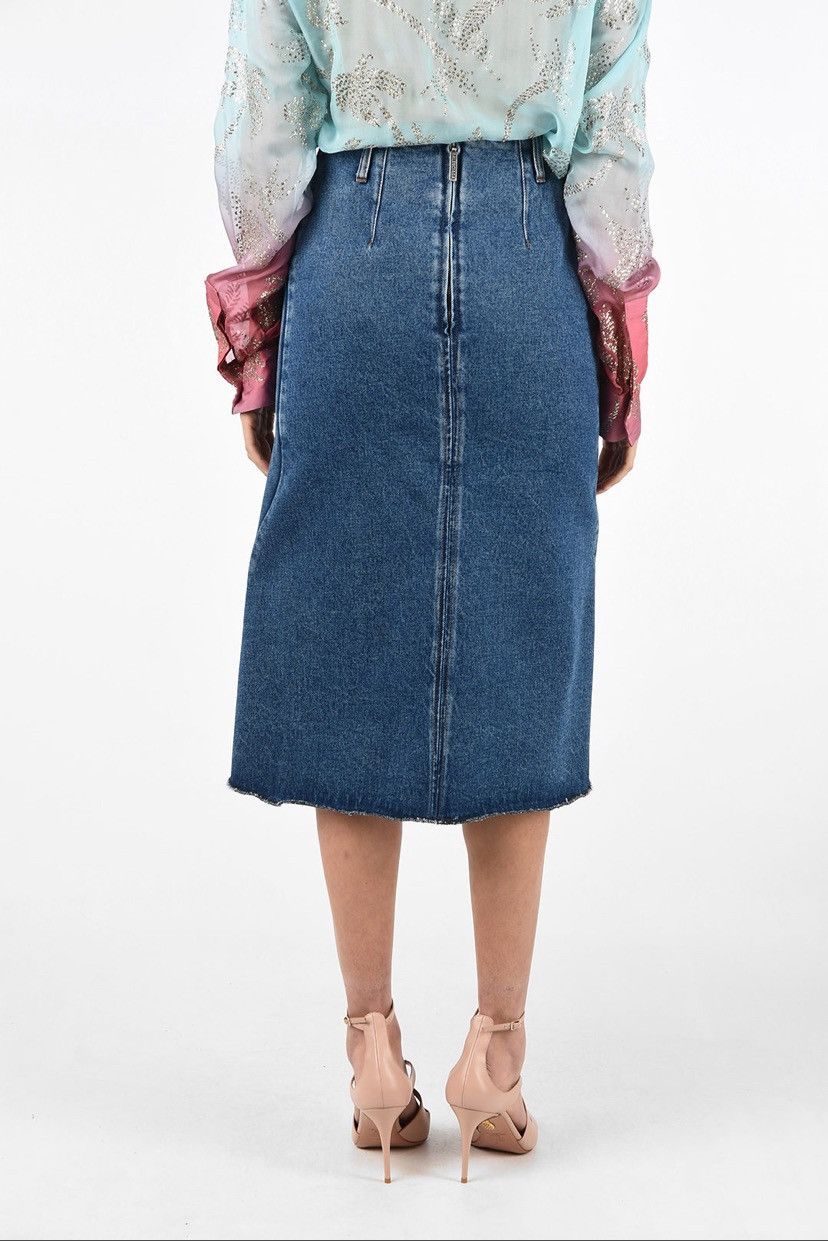 Balenciaga BALENCIAGA GODET PEPLUM-STYLE DENIM KNEE LENGHT SKIRT SZ 38 Size 26" / US 2 / IT 38 - 2 Thumbnail