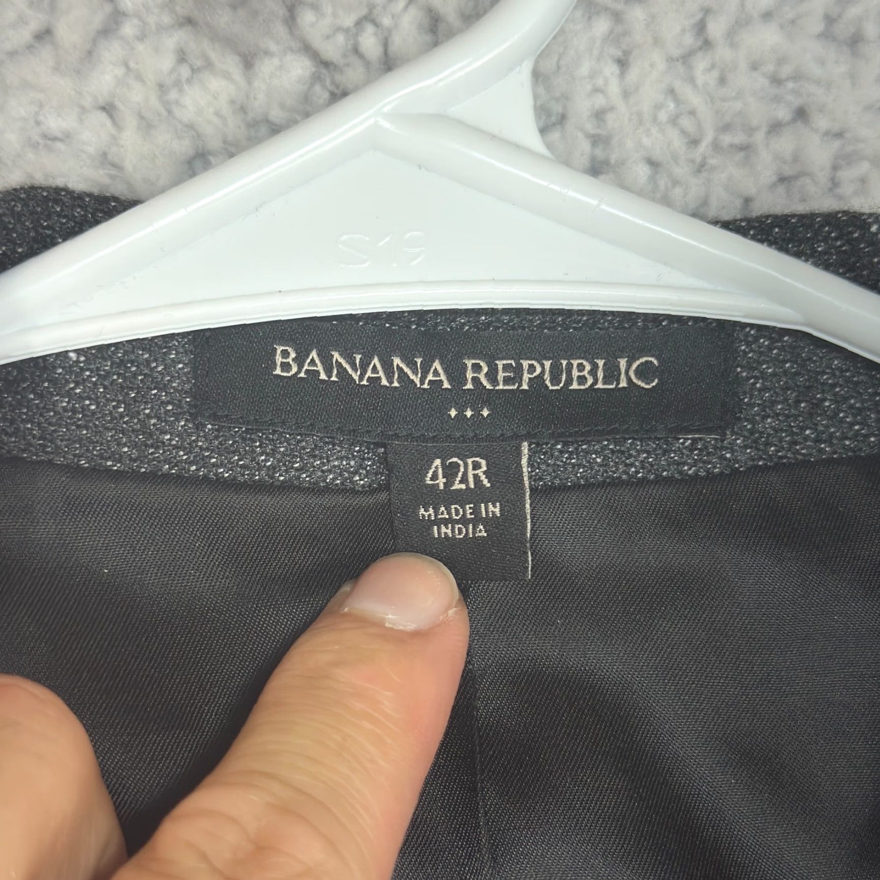 Banana Republic Banana Republic Blazer Men's Size 42R Gray Polyester Rayon Size 42R - 2 Thumbnail