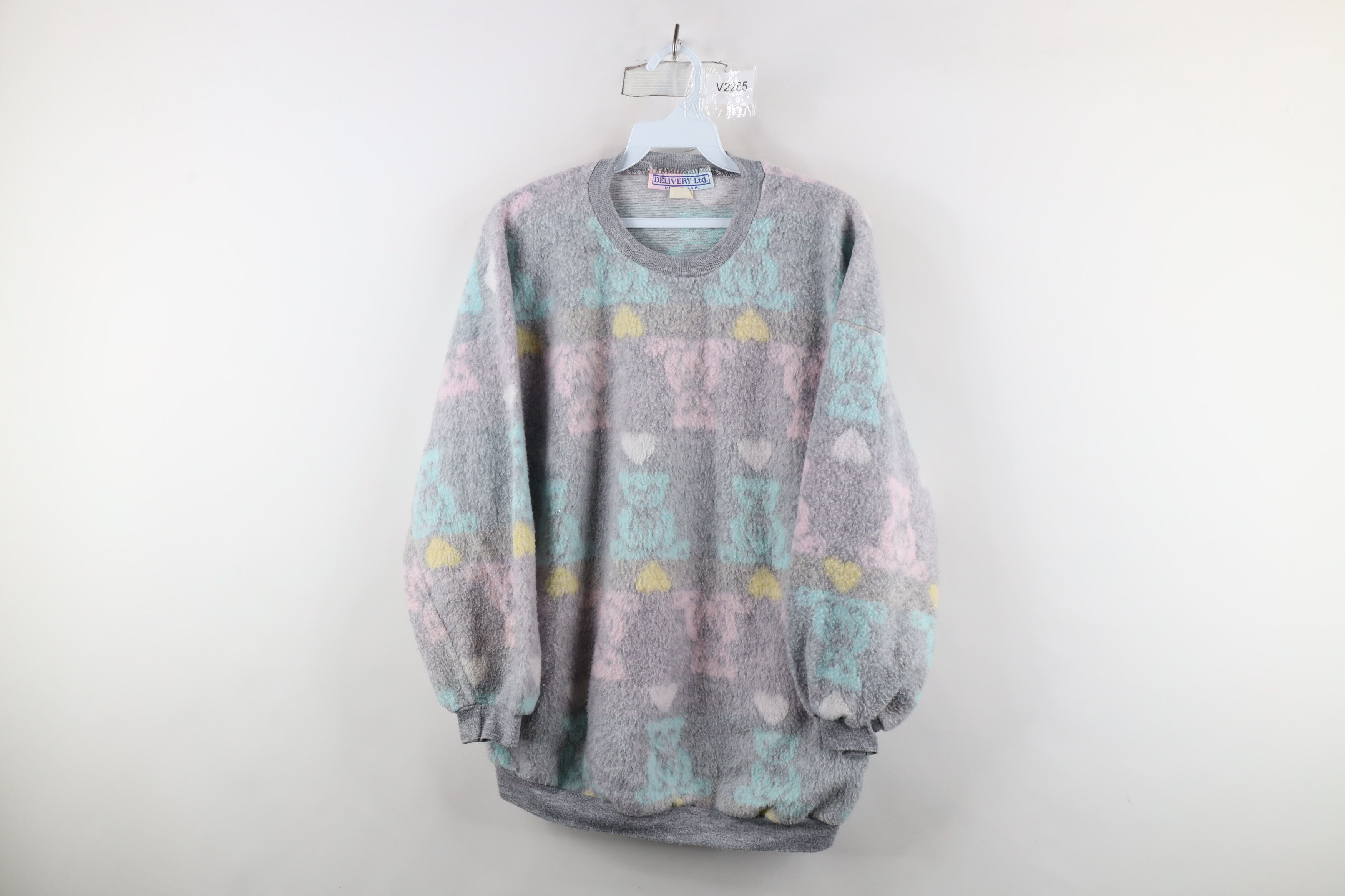 Vintage Vintage 90s Streetwear Heart Bear Fairy Kei Sweatshirt USA Size M / US 6-8 / IT 42-44 - 1 Thumbnail