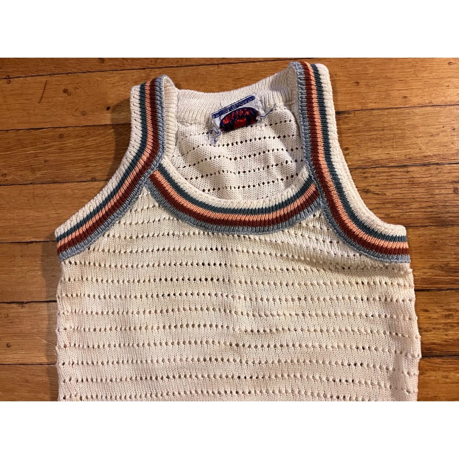 Vintage VINTAGE Kitty Hawk Knit Tank Top Women’s Small Ivory 90s Size S / US 4 / IT 40 - 3 Thumbnail