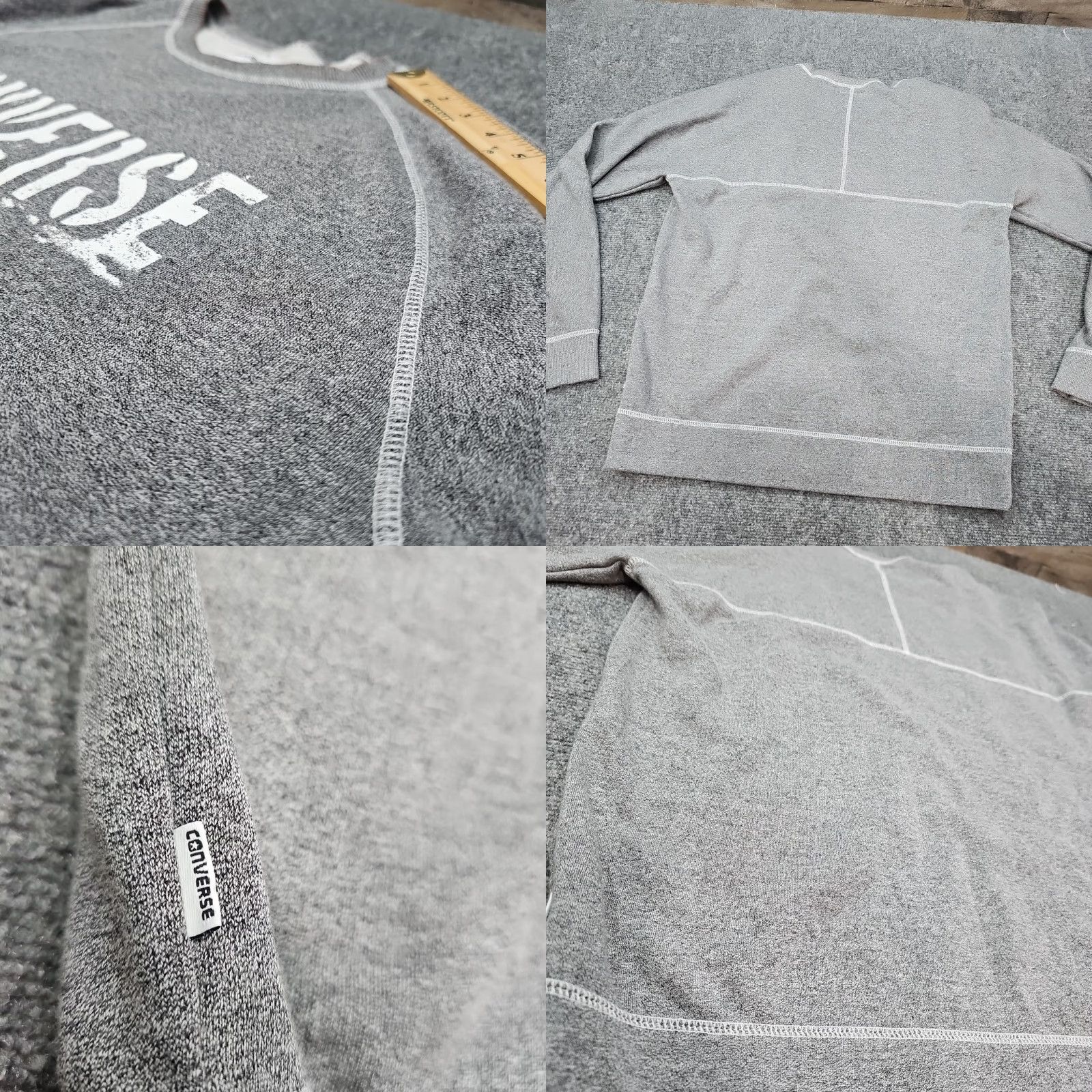 Converse Converse Shirt Men XL Grey Long Sleeve Sweatshirt Logo Over Stitch Pull Over Size US XL / EU 56 / 4 - 9 Thumbnail