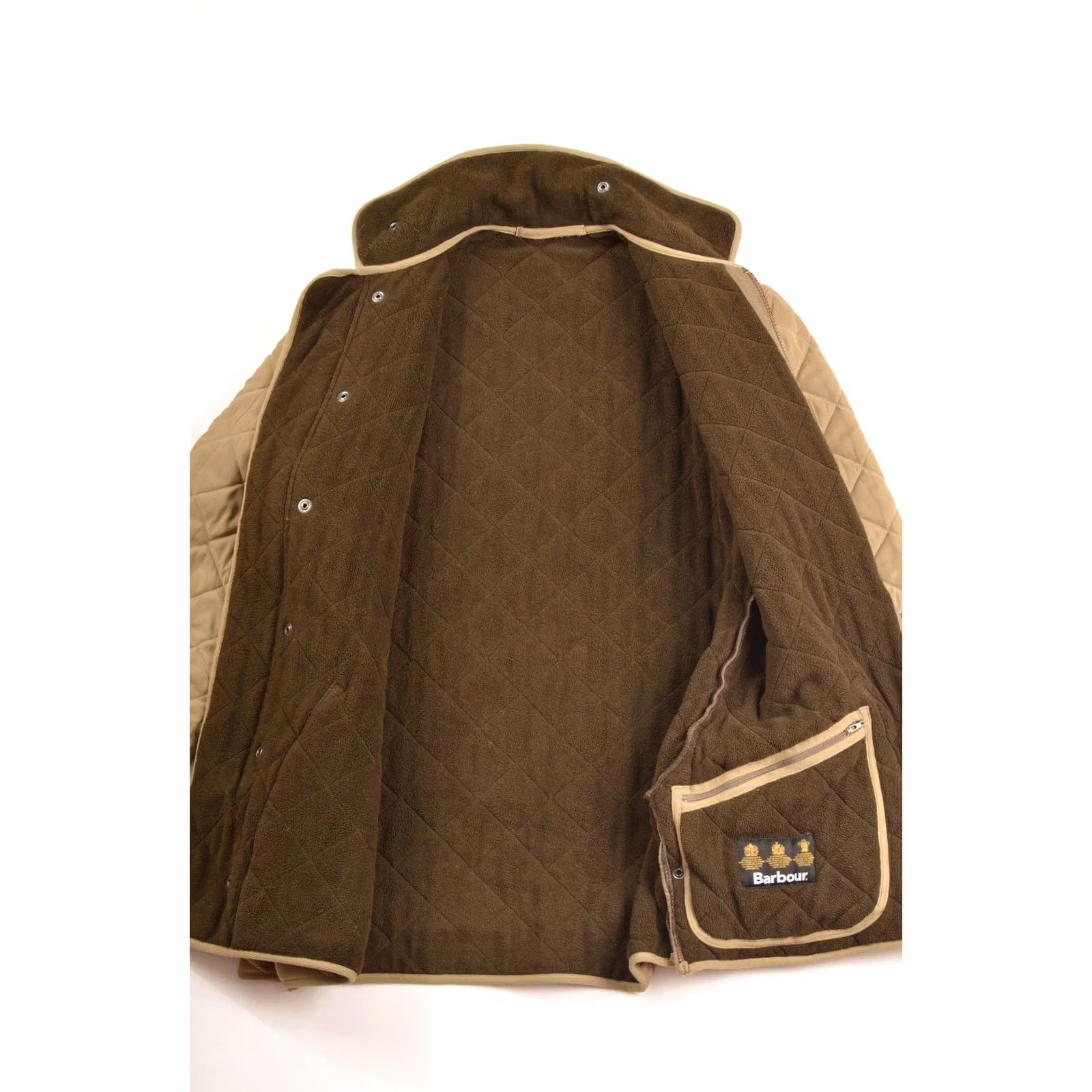 Barbour BARBOUR D2020 Microfibre Polarquilt T Long Quilted Jacket, Beige, Size S, Men, Jacket, Quilted, Long, Polyester, Fleece Lined Size US S / EU 44-46 / 1 - 5 Thumbnail