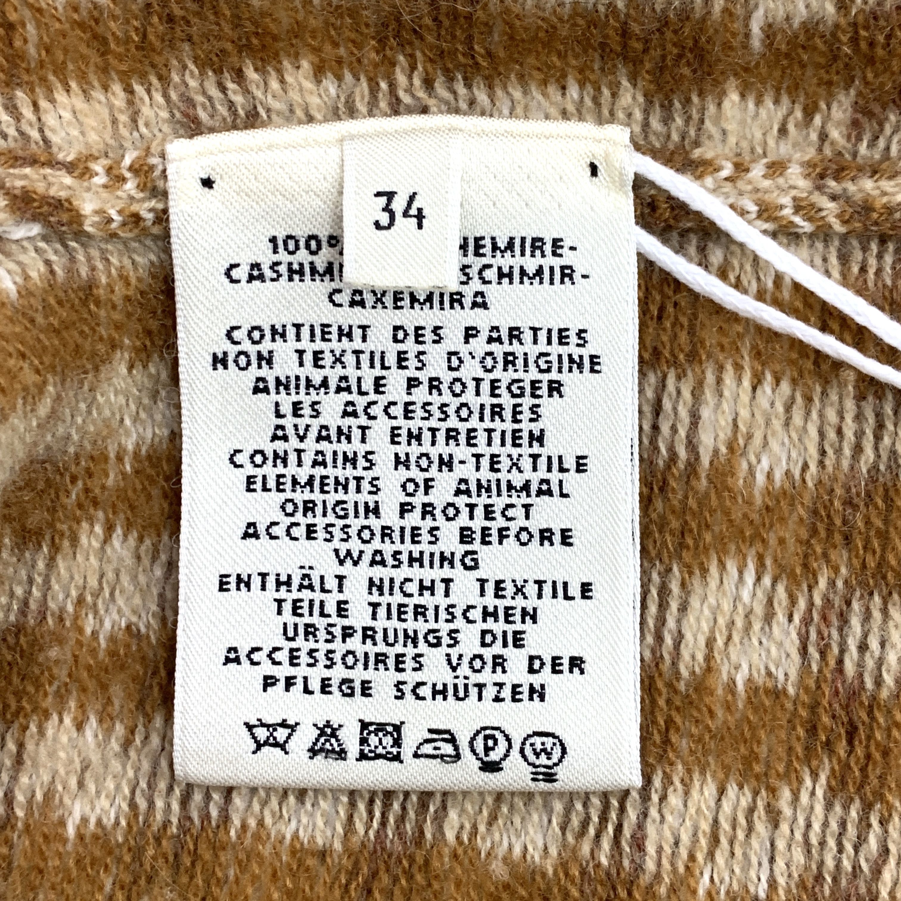 Hermes Hermes Houndstooth Cashmere Sweater Brown (34) Size XXS / US 00 / IT 34 - 7 Thumbnail