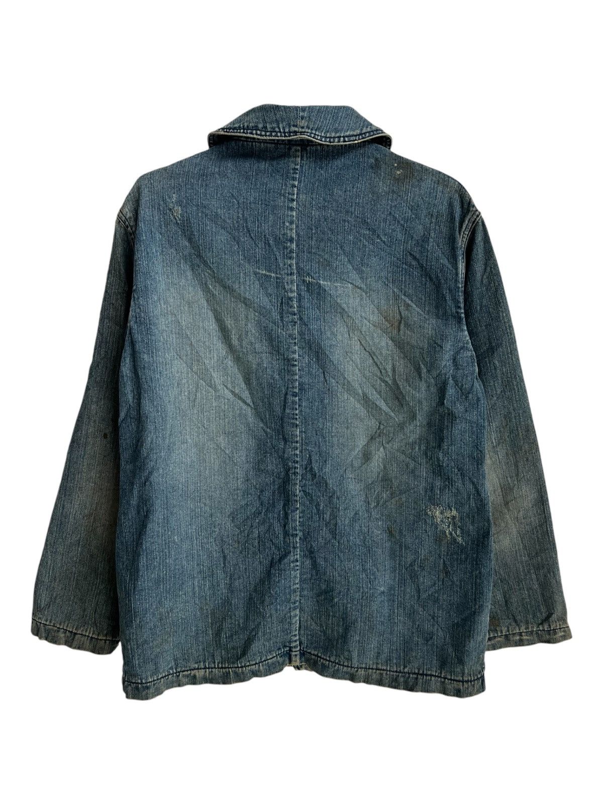 Freewheelers Vintage USN WWII Inspire Shawl Collar Distress Denim Jacket Size US M / EU 48-50 / 2 - 6 Thumbnail