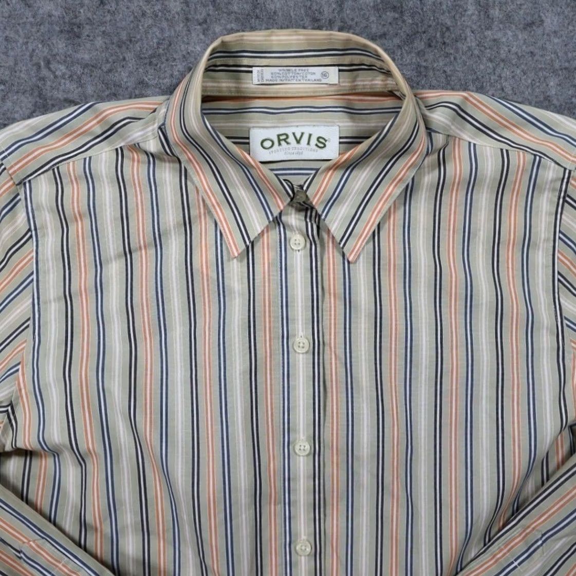 Orvis Orvis Shirt Womens 16 Multicolor Striped Long Sleeve Button Up Size XXL / US 16-18 / IT 52-54 - 3 Thumbnail