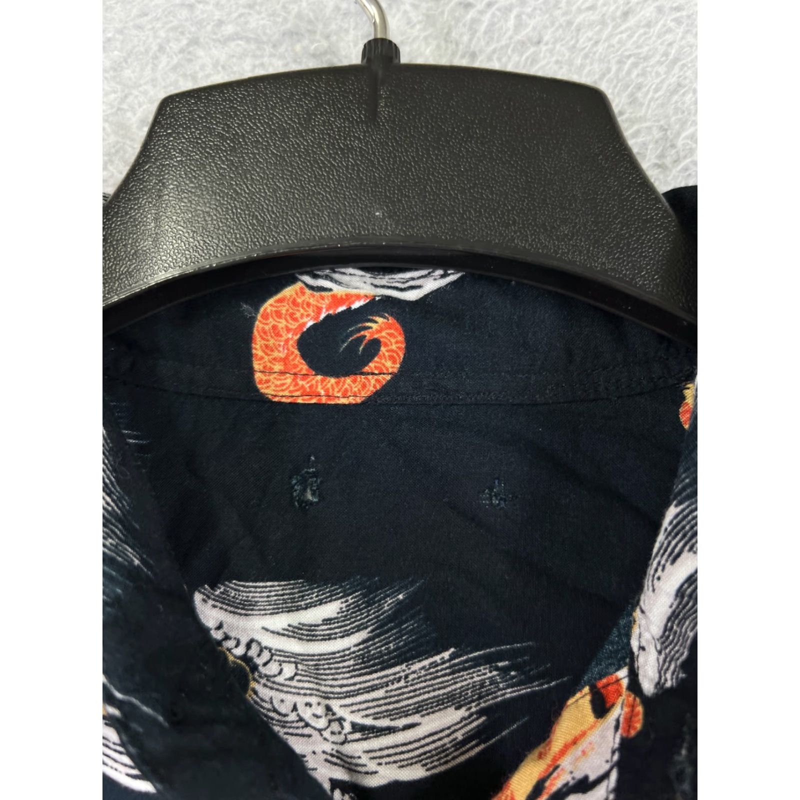 Vintage Hawaiian Shirt Mens Medium Black Orange Dragon All Over Print Button Up Pocket Shirt Size US M / EU 48-50 / 2 - 7 Thumbnail