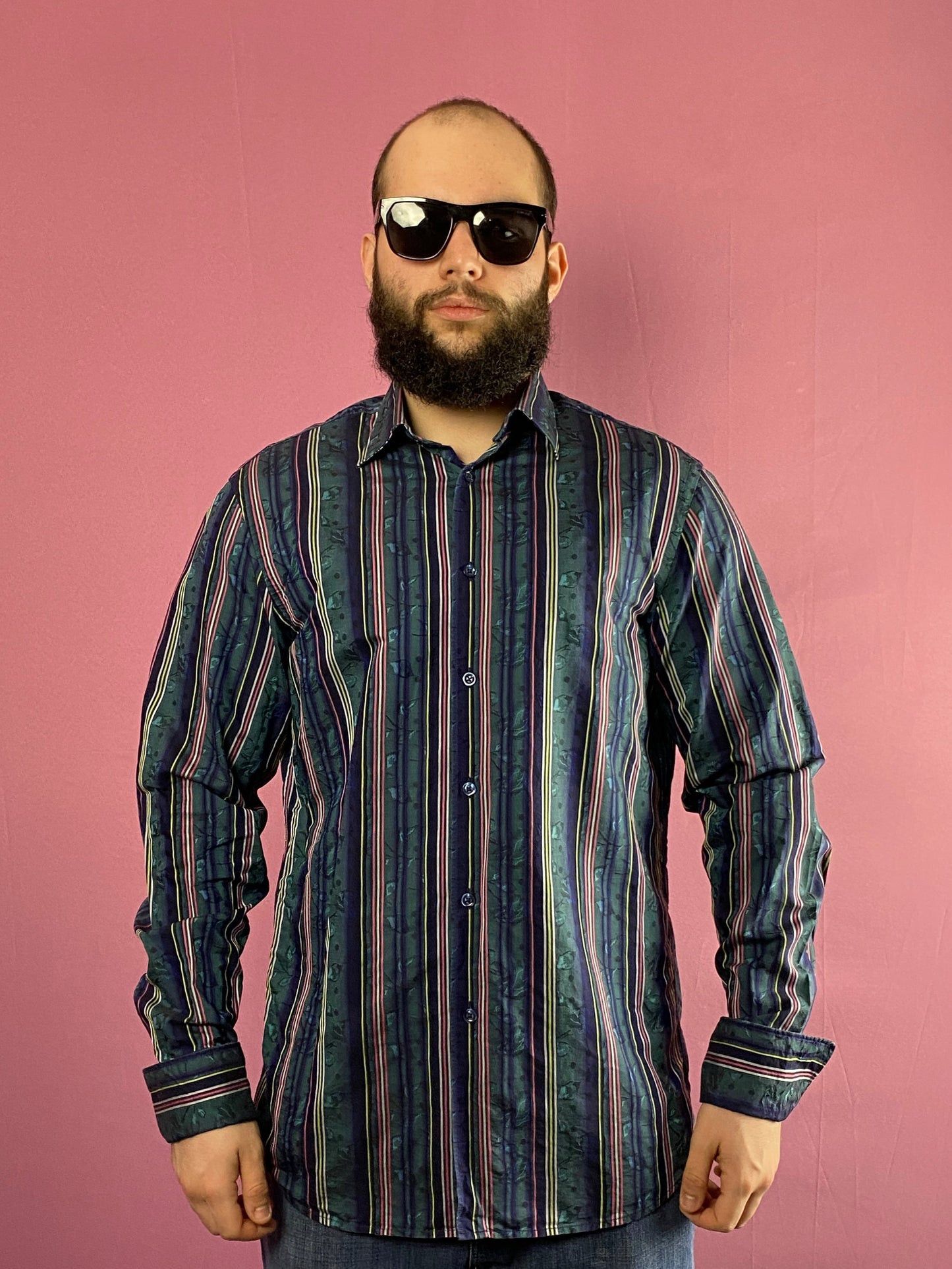 Kenzo × Vintage Kenzo Vintage Men's Striped French Cuff Dress Shirt - L Size US L / EU 52-54 / 3 - 2 Thumbnail