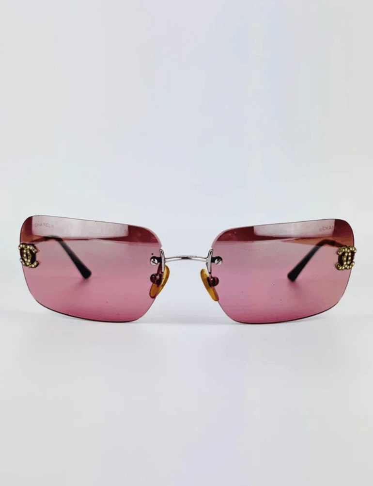 Chanel CHANEL Sunglasses 4017-D Rimless Rhinestone Size ONE SIZE - 4 Thumbnail