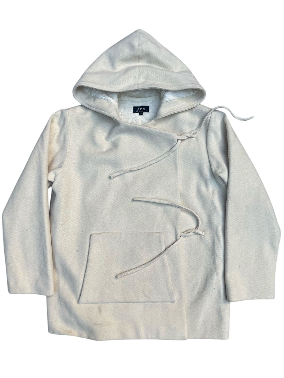 A.P.C. A.P.C. Off-White Hooded Jacket - Minimalist Quilted Lining Size US M / EU 48-50 / 2 - 1 Thumbnail