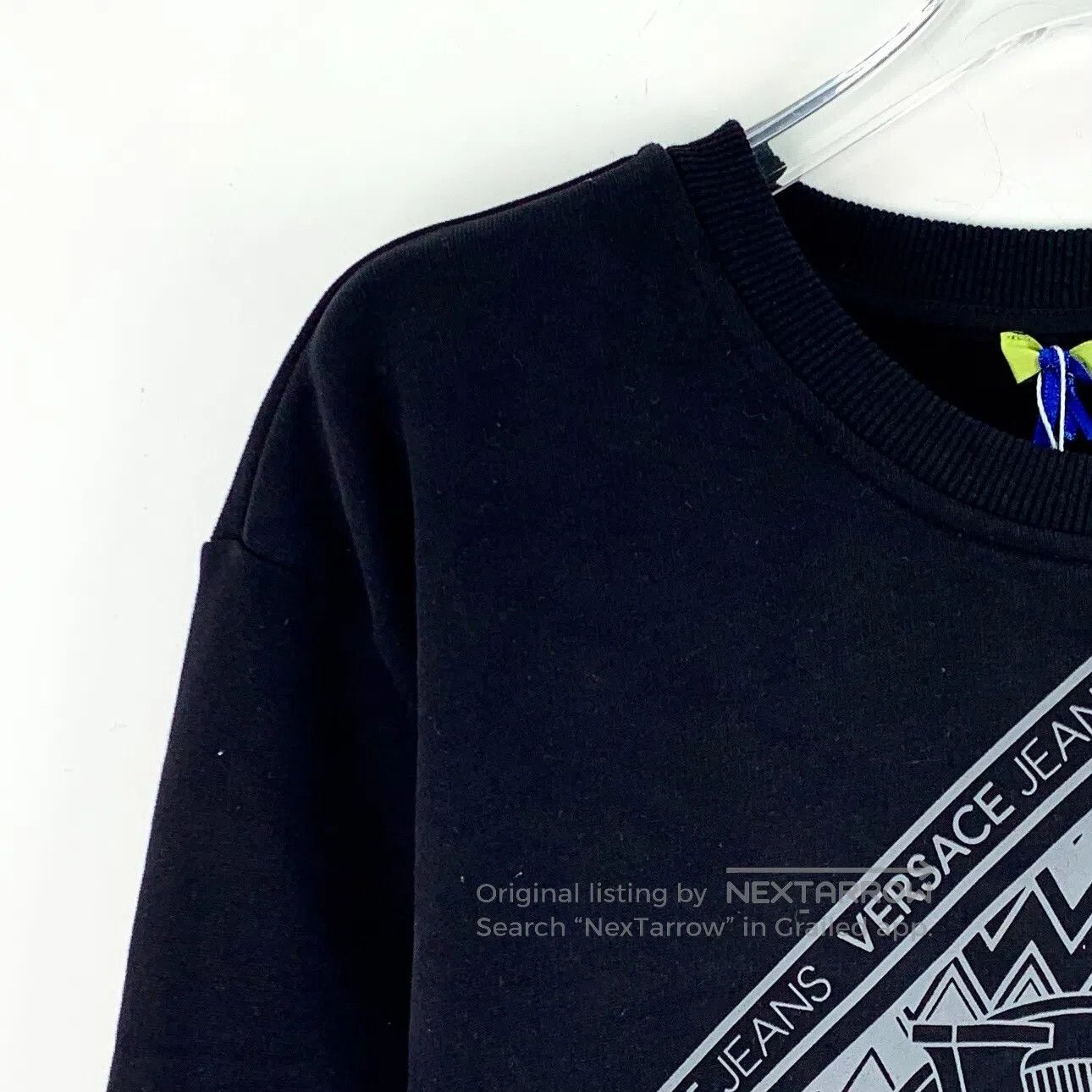 Versace Versace Black Logo Letter Pattern Print Cotton Round Neck Size US L / EU 52-54 / 3 - 3 Thumbnail